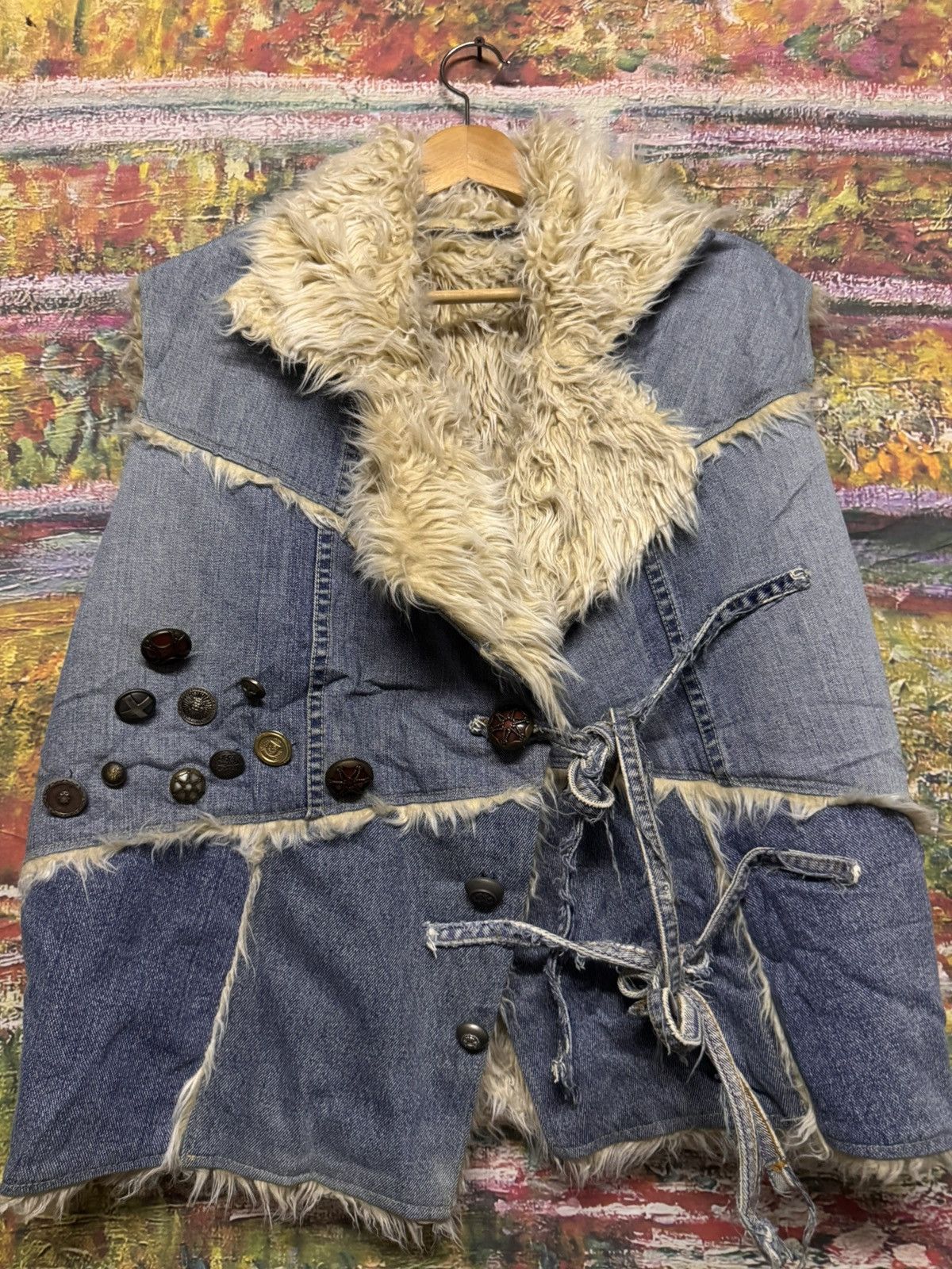 Japanese Brand Castom made vest denim jacket Size US L / EU 52-54 / 3 - 5 Thumbnail