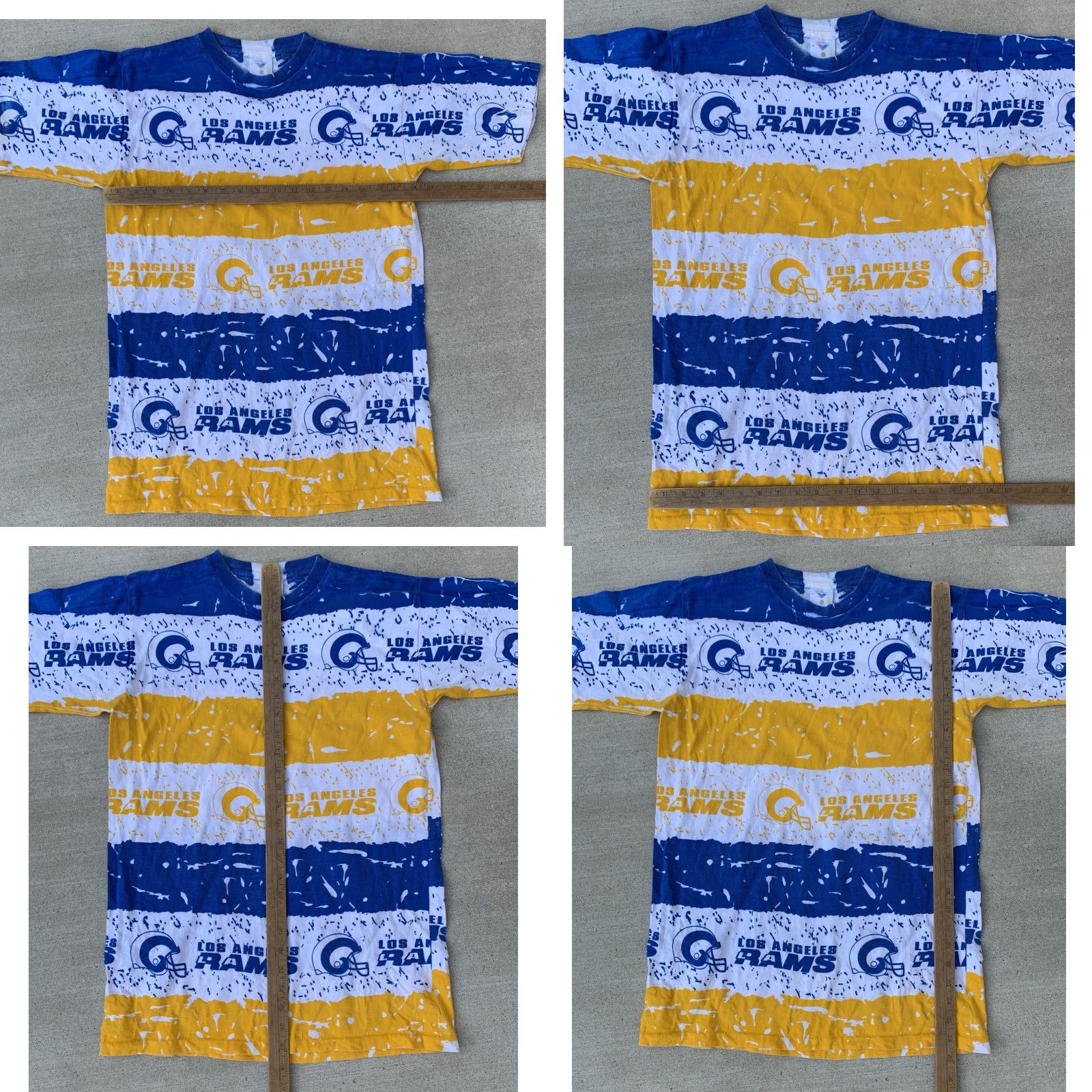 Vintage VINTAGE Los Angeles Rams T Shirt AOP All Over Print Single Stitch Size M Medium Shirt Mens White Graphic Print 90s Sports Rams Size US M / EU 48-50 / 2 - 11 Thumbnail