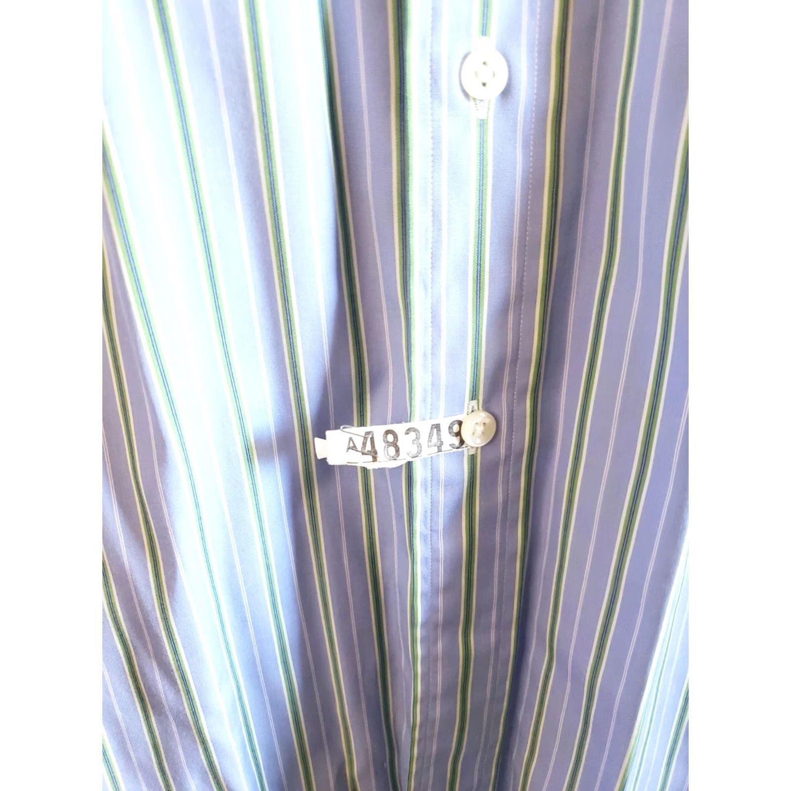 Ralph Lauren Ralph Lauren Men's Classic Fit Button-Down Shirt Blue Green-Striped Long Sleeve Shirt L Image? (Note: This item is pre-owned; dry clean tag). Size US L / EU 52-54 / 3 - 5 Thumbnail