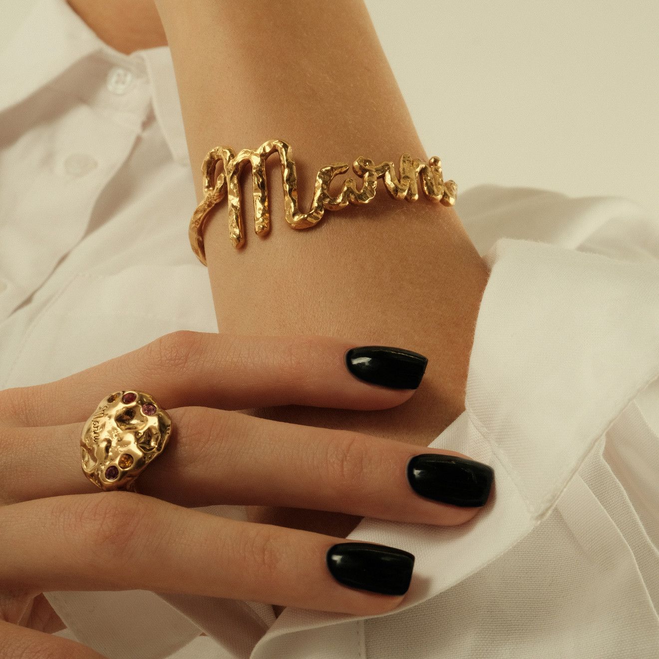 Marni o1f1d3z0725 Size: OS / Logo Cuff Bracelet in Gold Size ONE SIZE - 5 Thumbnail