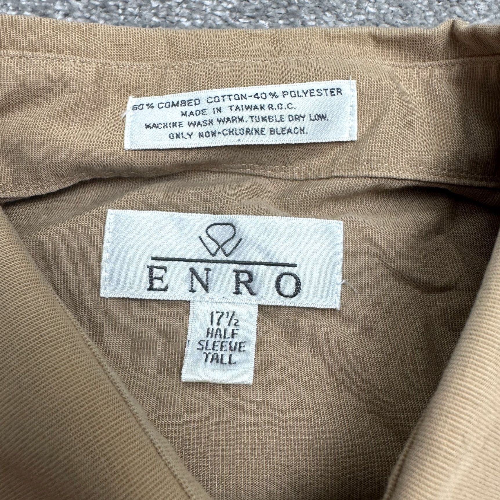 Enro VINTAGE Enro Men's Button-Down Shirt Casual Short Sleeve Brown Cotton Blend 17.5 Classic, Outdoor, Urban, Preppy Size US XL / EU 56 / 4 - 6 Thumbnail