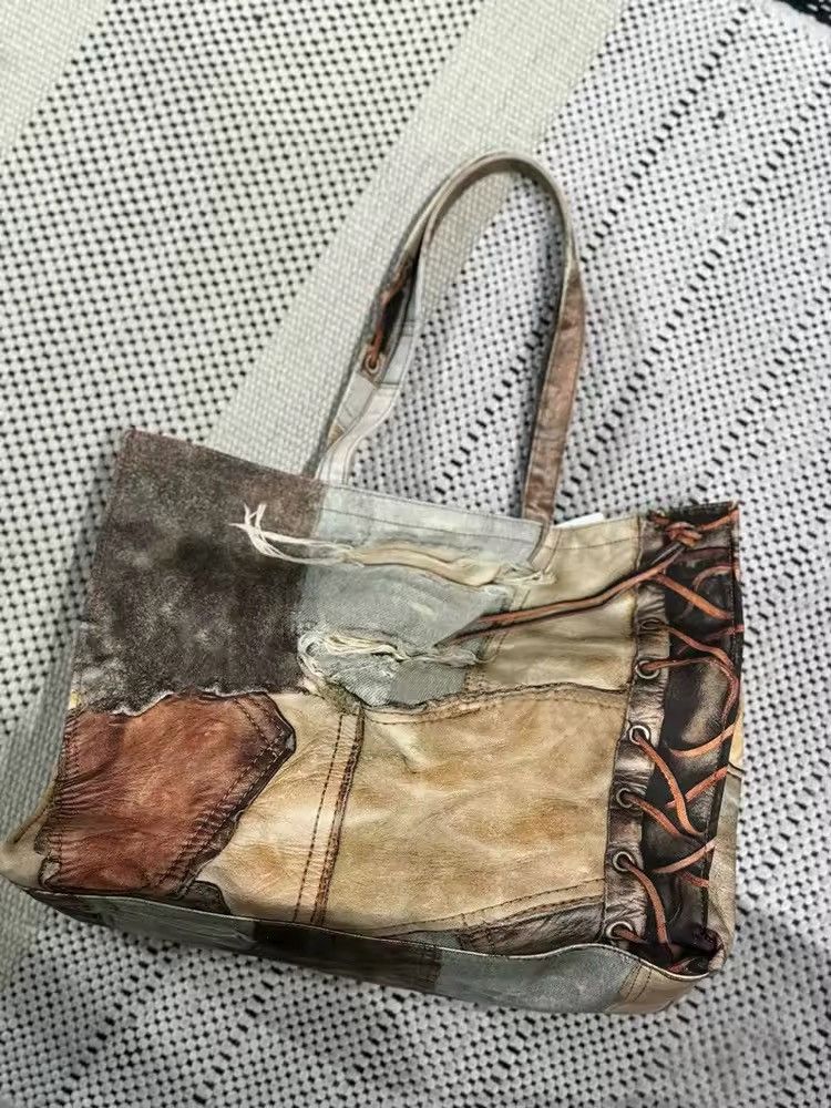 Vintage Streetwear Design Custom Capacity Shoulder Shopping Bag Size ONE SIZE - 4 Thumbnail
