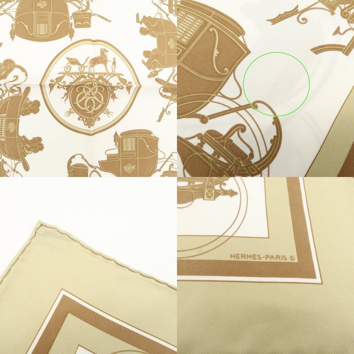 Hermes Hermes Carre 40 Ex-Libris Silk Scarf Beige Size ONE SIZE - 4 Thumbnail