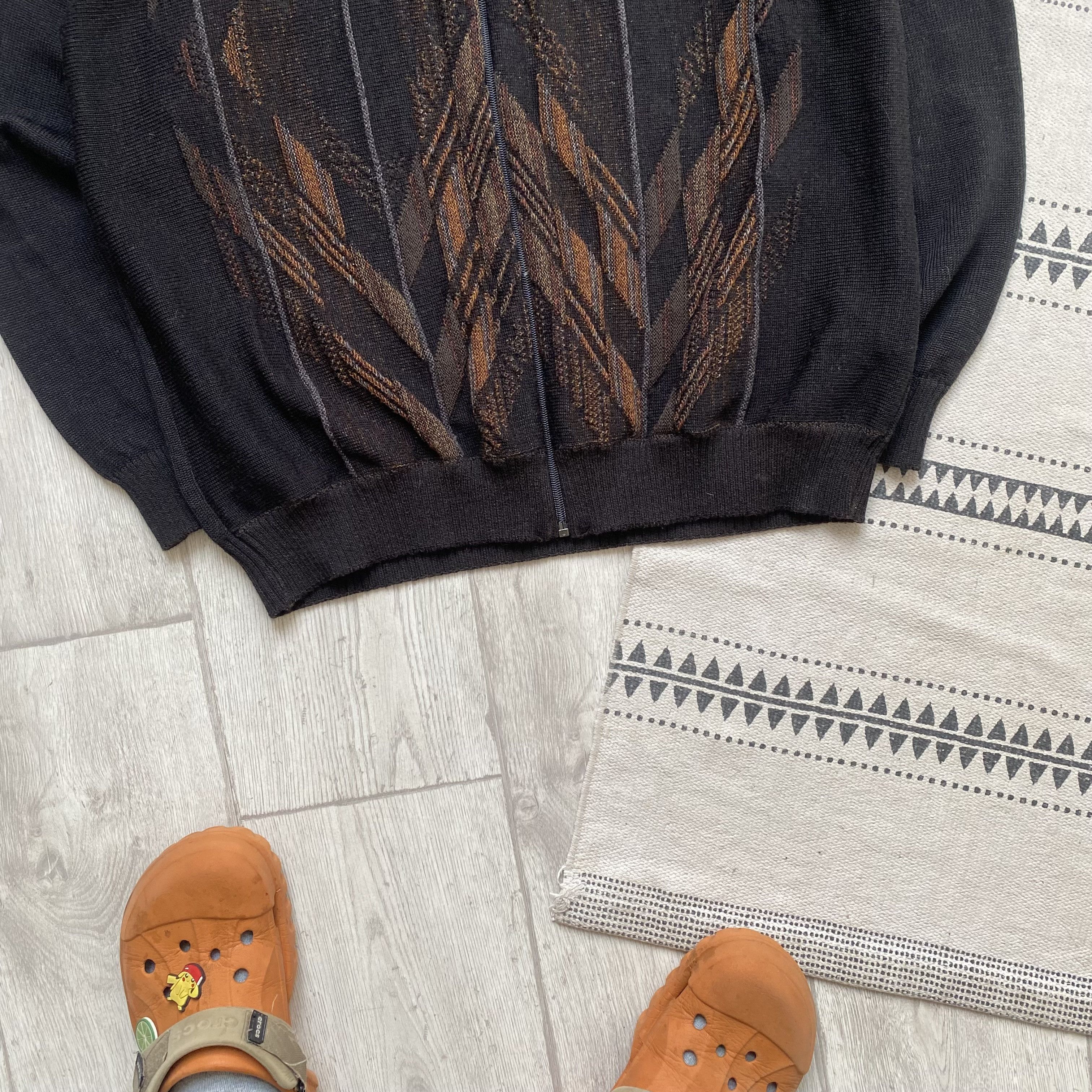 Carlo Colucci Vintage 90s Oldmoney Wool cable knit sweatet full zip coogi Size US L / EU 52-54 / 3 - 3 Thumbnail