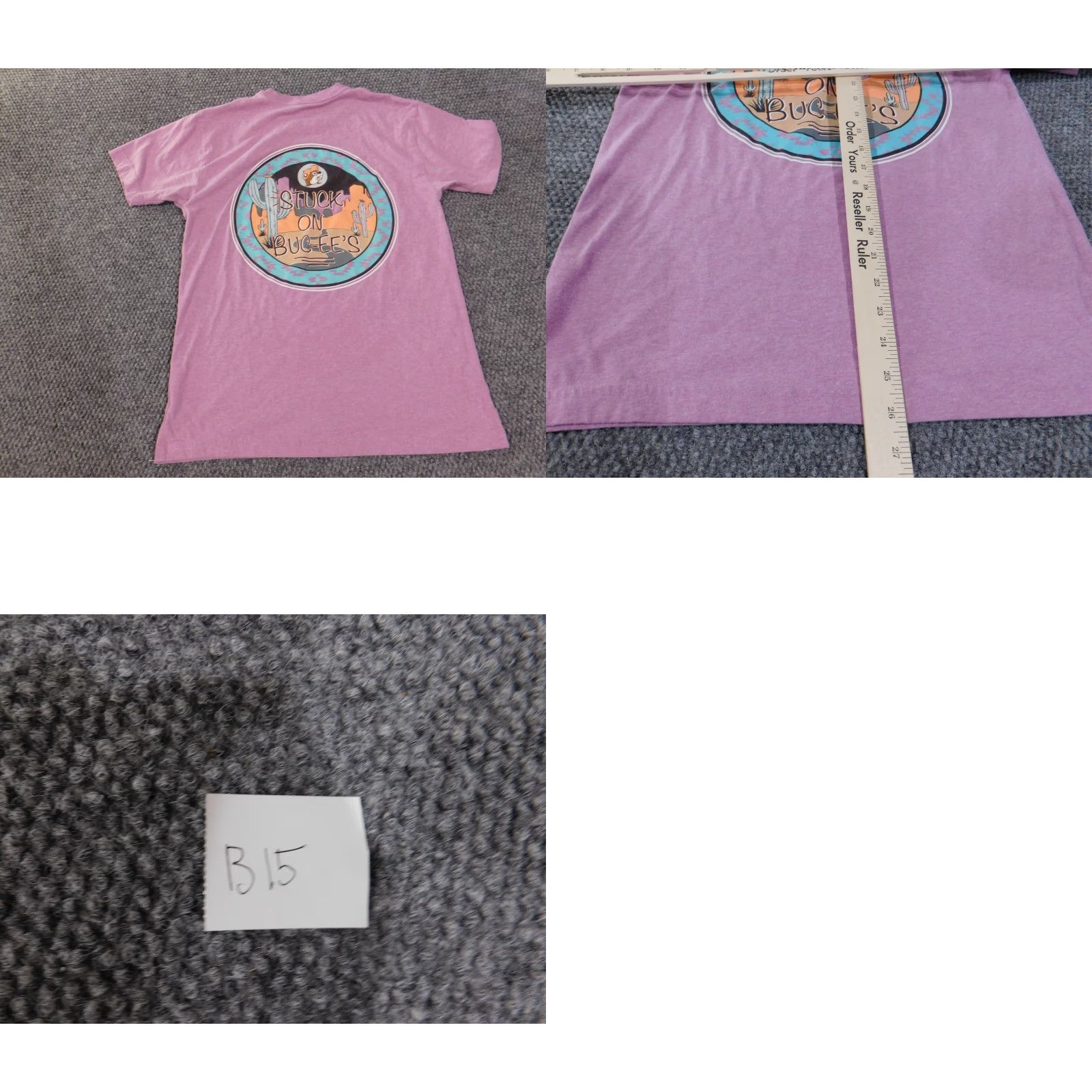 Vintage Buc-Eees Shirt Mens S Purple Graphic Texas cactus flower Logo Crew Neck Short Sleeve T-Shirt Size US S / EU 44-46 / 1 - 8 Thumbnail