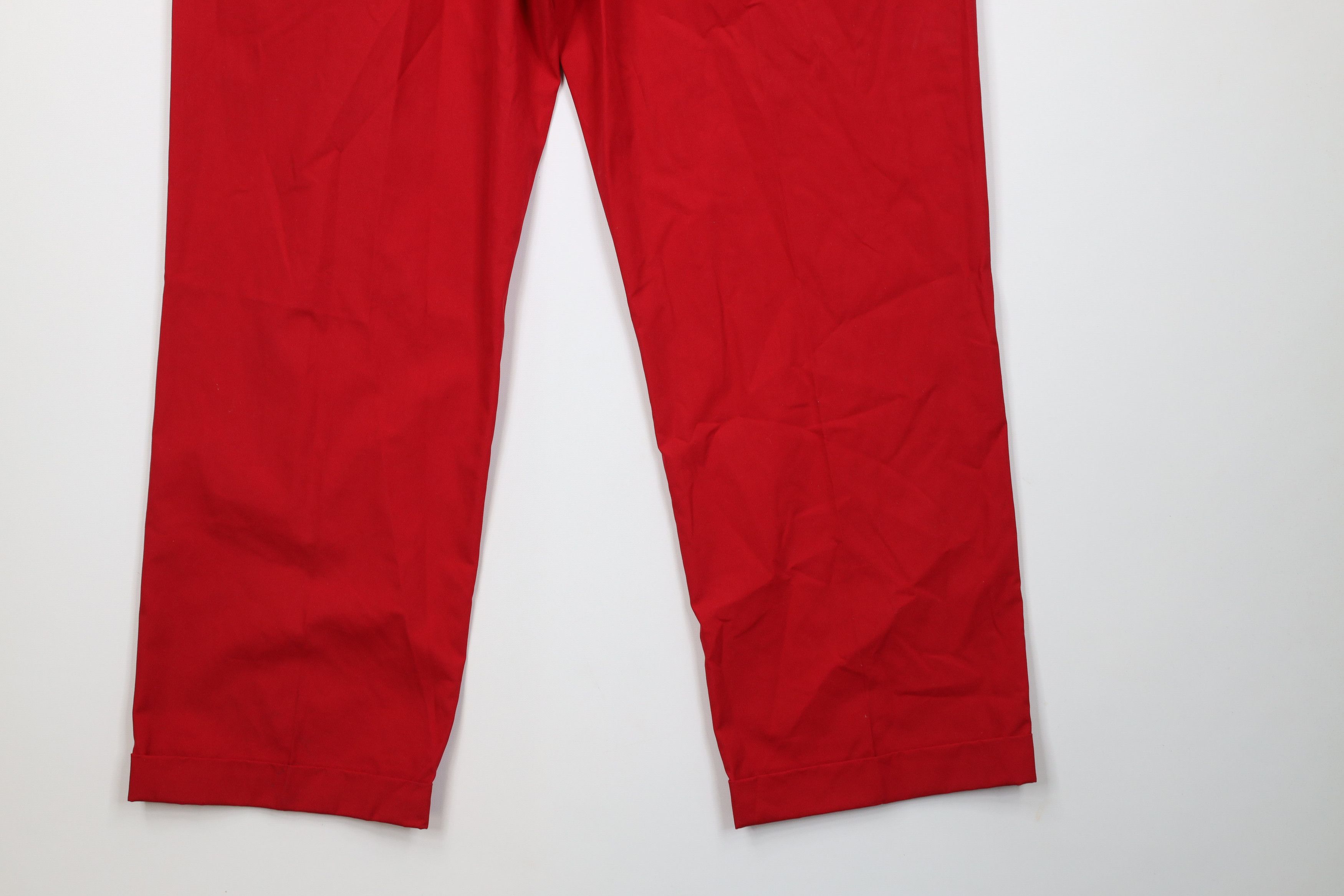 Lands' End Vintage 70s Lands End Cuffed Wide Leg Chino Pant Red USA Size US 38 / EU 54 - 14 Thumbnail