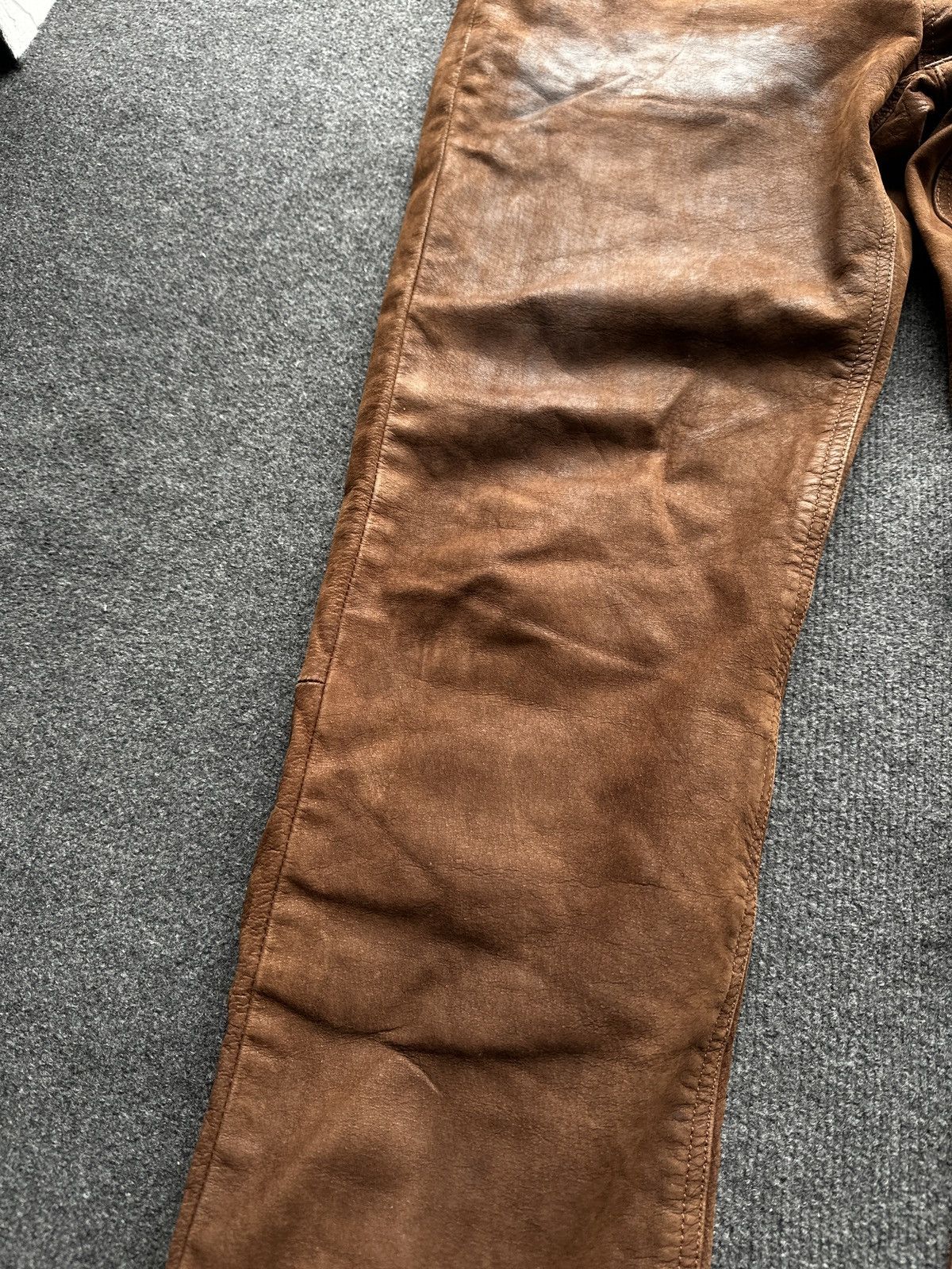Other 🚨GRAIL MEN LEATHER PANTS Y2K WESTERN MOTORCYCLE Size US 32 / EU 48 - 4 Thumbnail