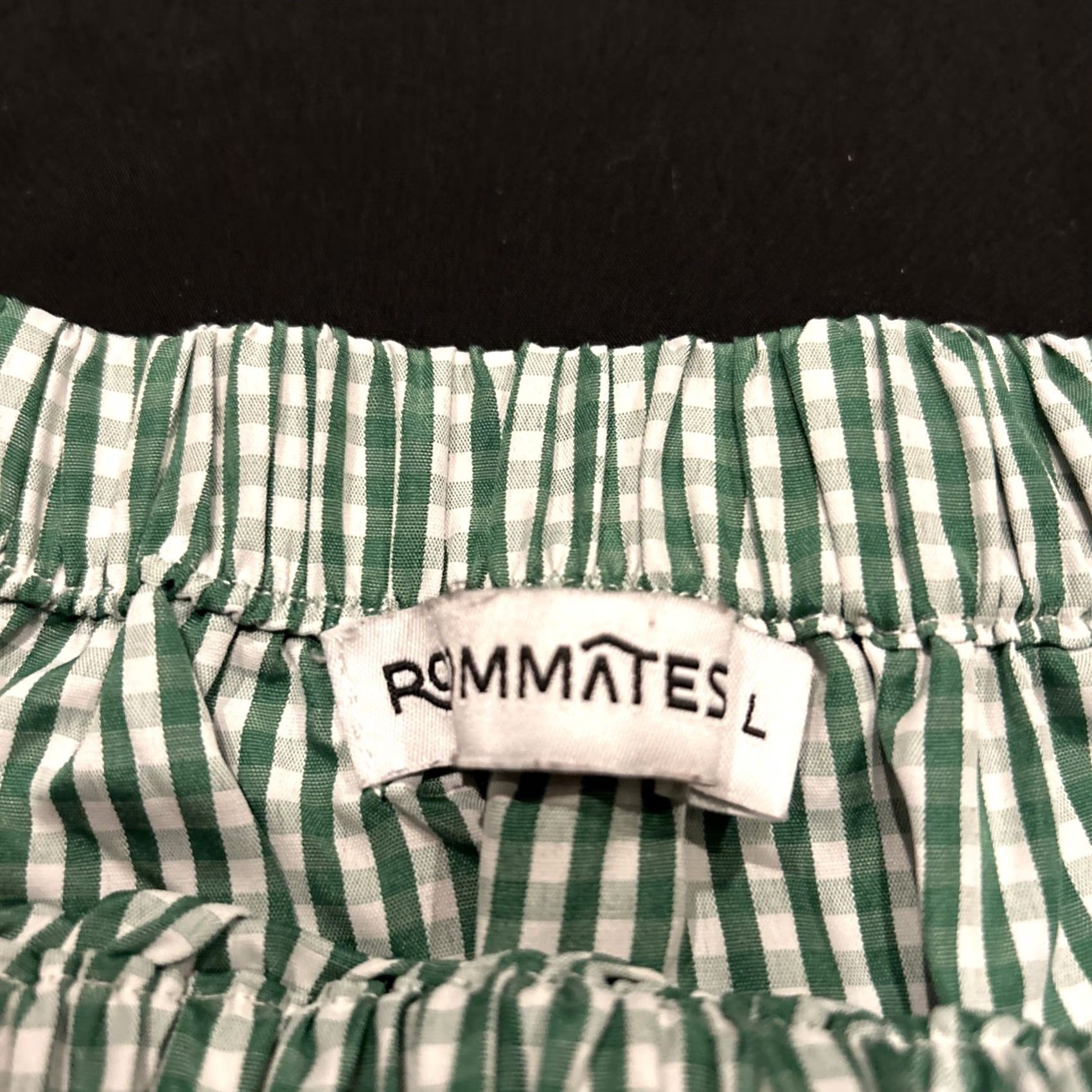 Vintage Roommates Green Check Blouse Shirt Women L Round Neck Short Sleeve Polyester Lightweight Modern Basic - Mens? Size L / US 10 / IT 46 - 2 Thumbnail