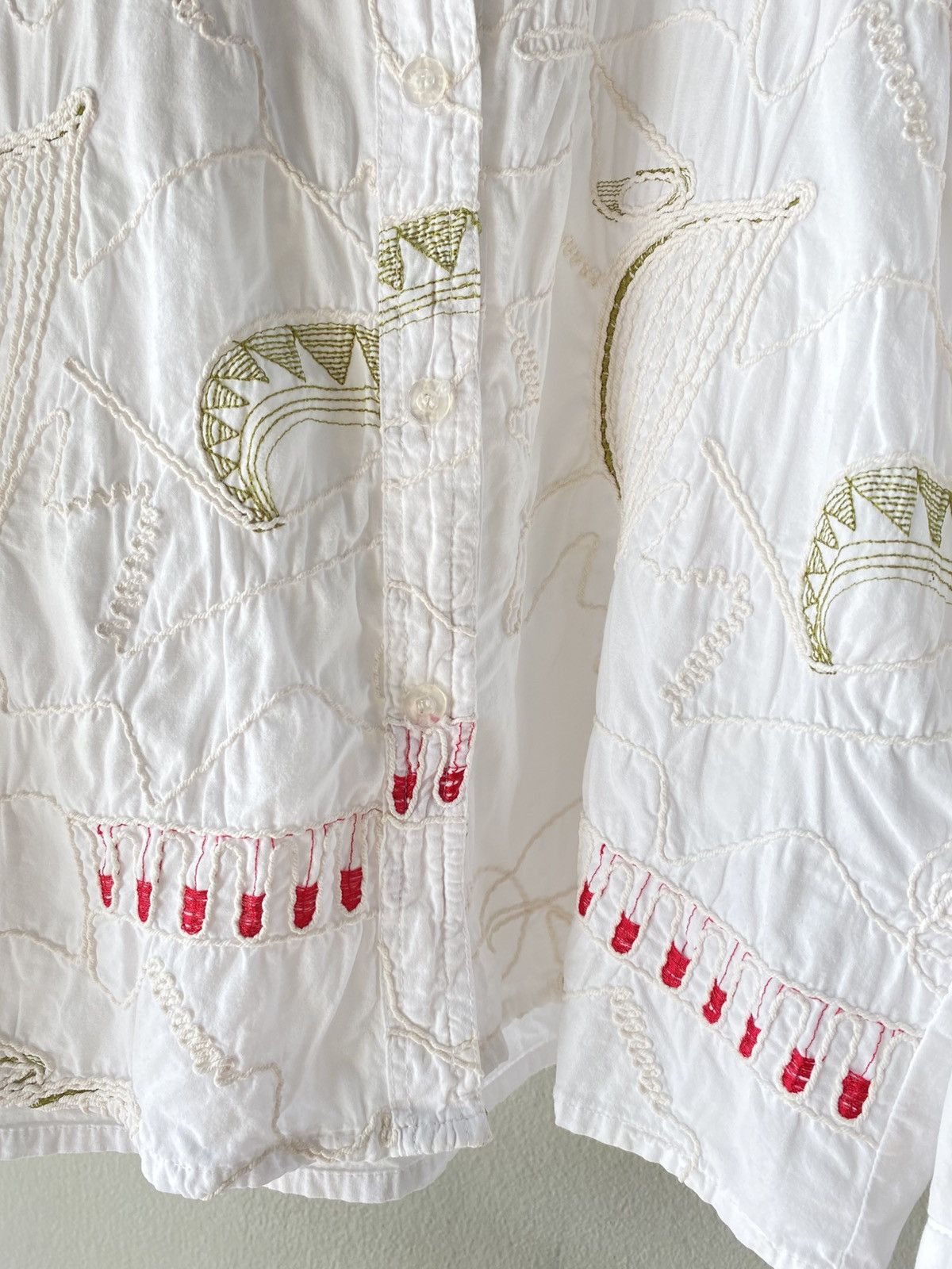 Japanese Brand OH. Castle White Embroidered Long-Sleeve Shirt Size M / US 6-8 / IT 42-44 - 11 Thumbnail