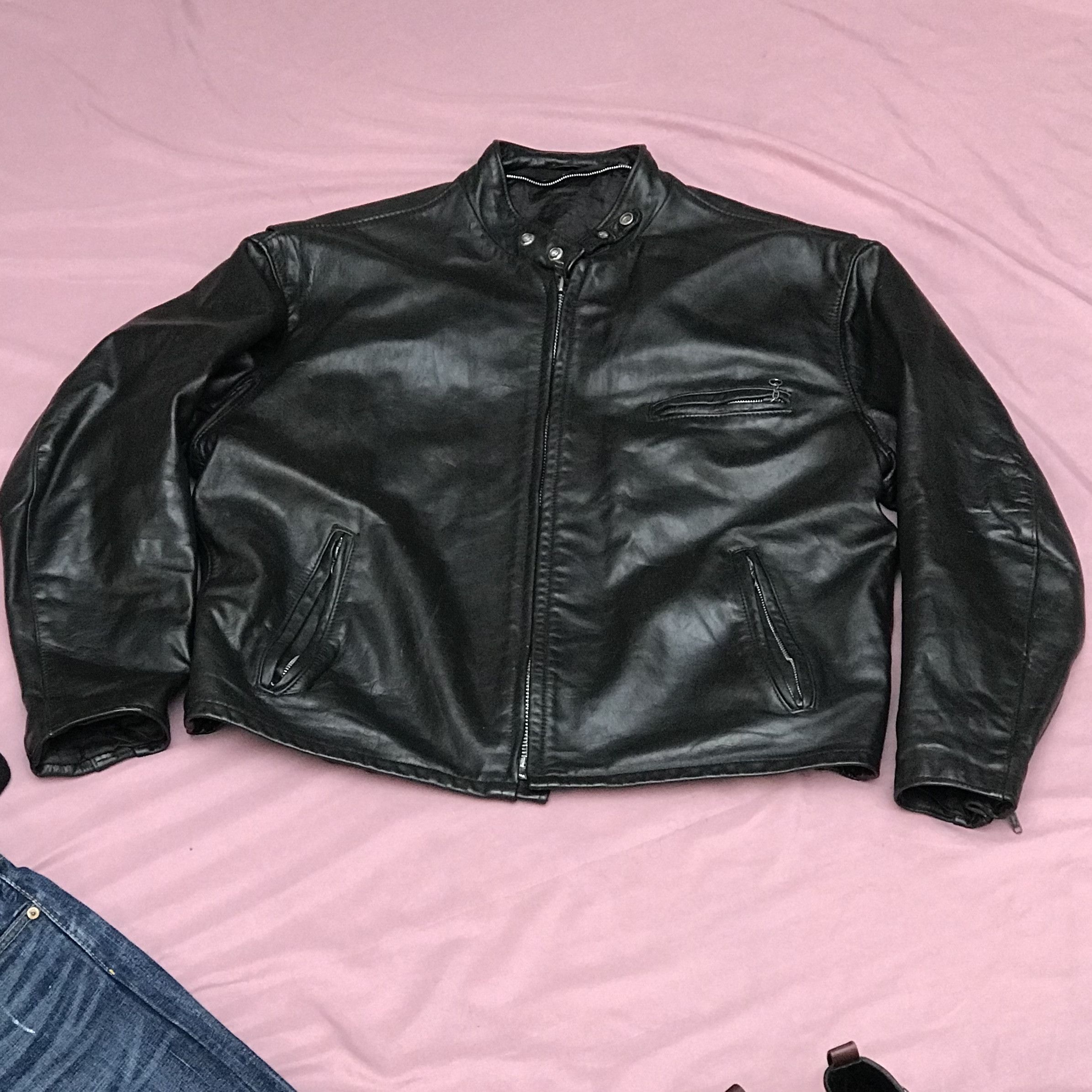 Schott SCHOTT NYC LEATHER CAFE RACER JACKET MADE IN USA Size US XL / EU 56 / 4 - 3 Thumbnail