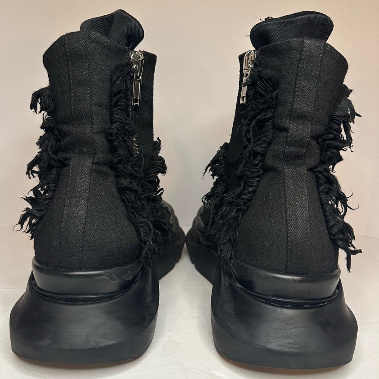 Rick Owens × Rick Owens Drkshdw Gethsemane High-Top Sneakers EU 45 Distressed Abstract Denim Size US 12 / EU 45 - 8 Thumbnail