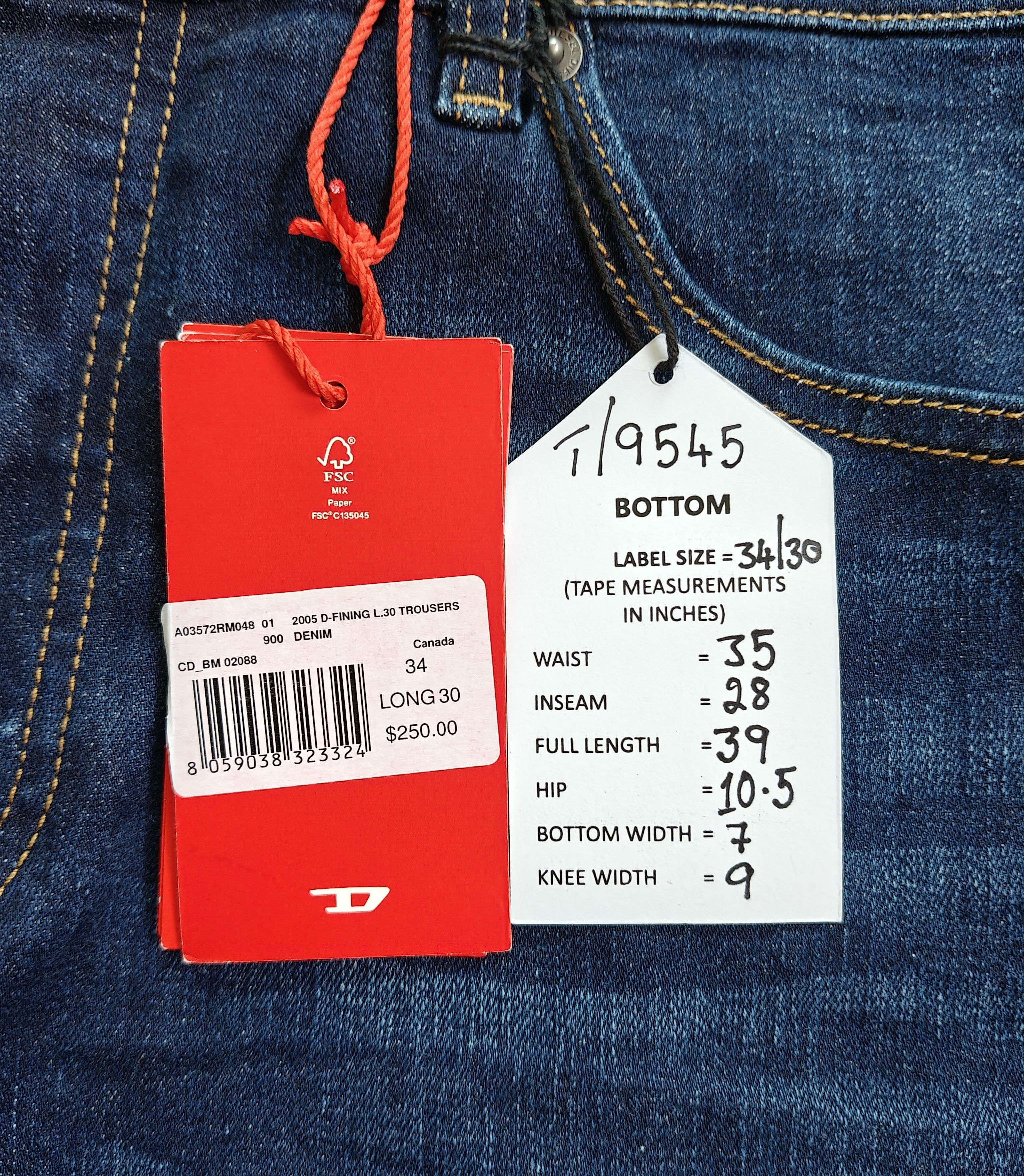 Diesel Diesel 2005 D-FINING Men's Jeans Free Shipping T/9545 Size US 34 / EU 50 - 10 Thumbnail