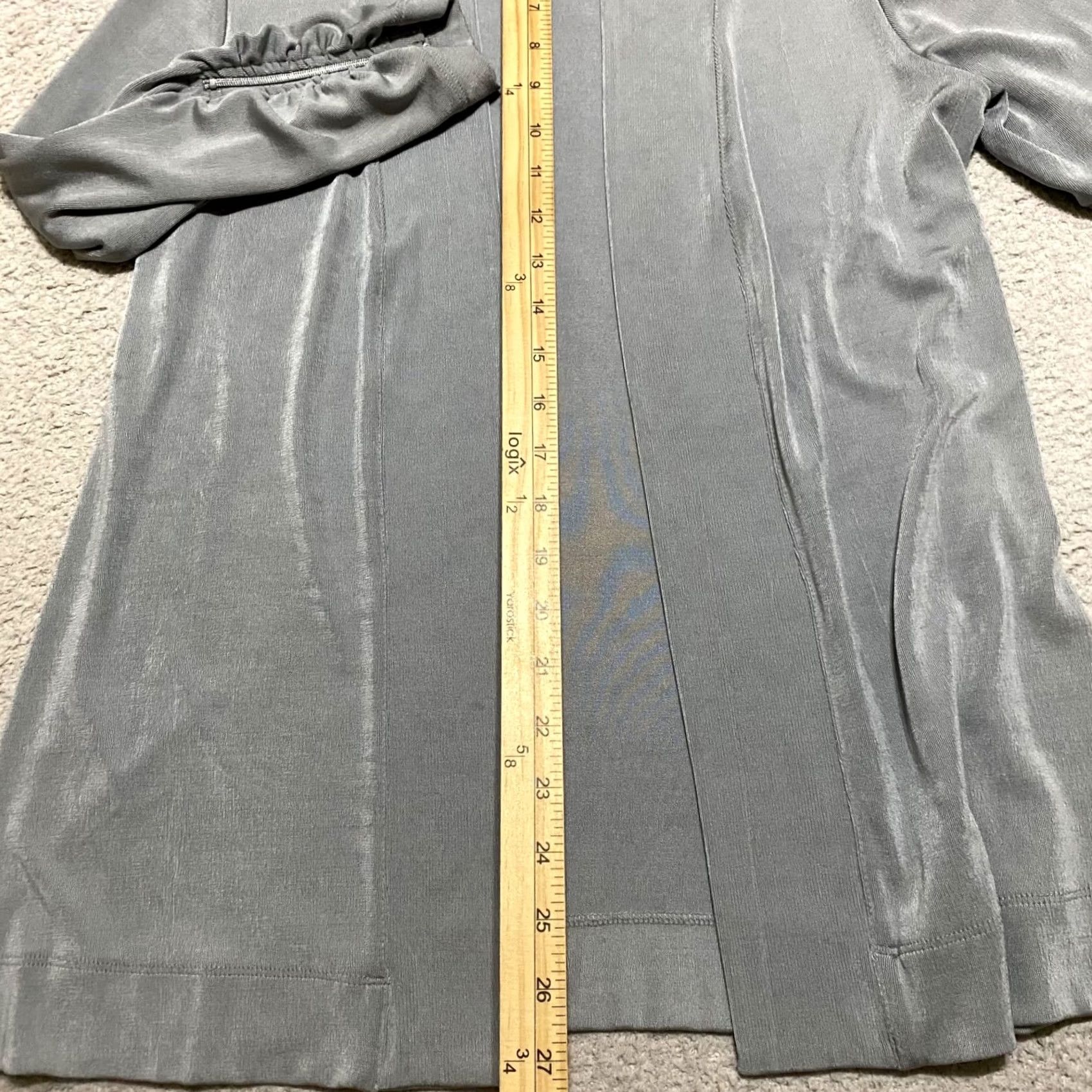 Vintage Chico's Cardigan Sweater Open Front Ruched Gray Travel Womens Small Shirt M Cardigan Girls Mens Girls? Size S / US 4 / IT 40 - 6 Thumbnail