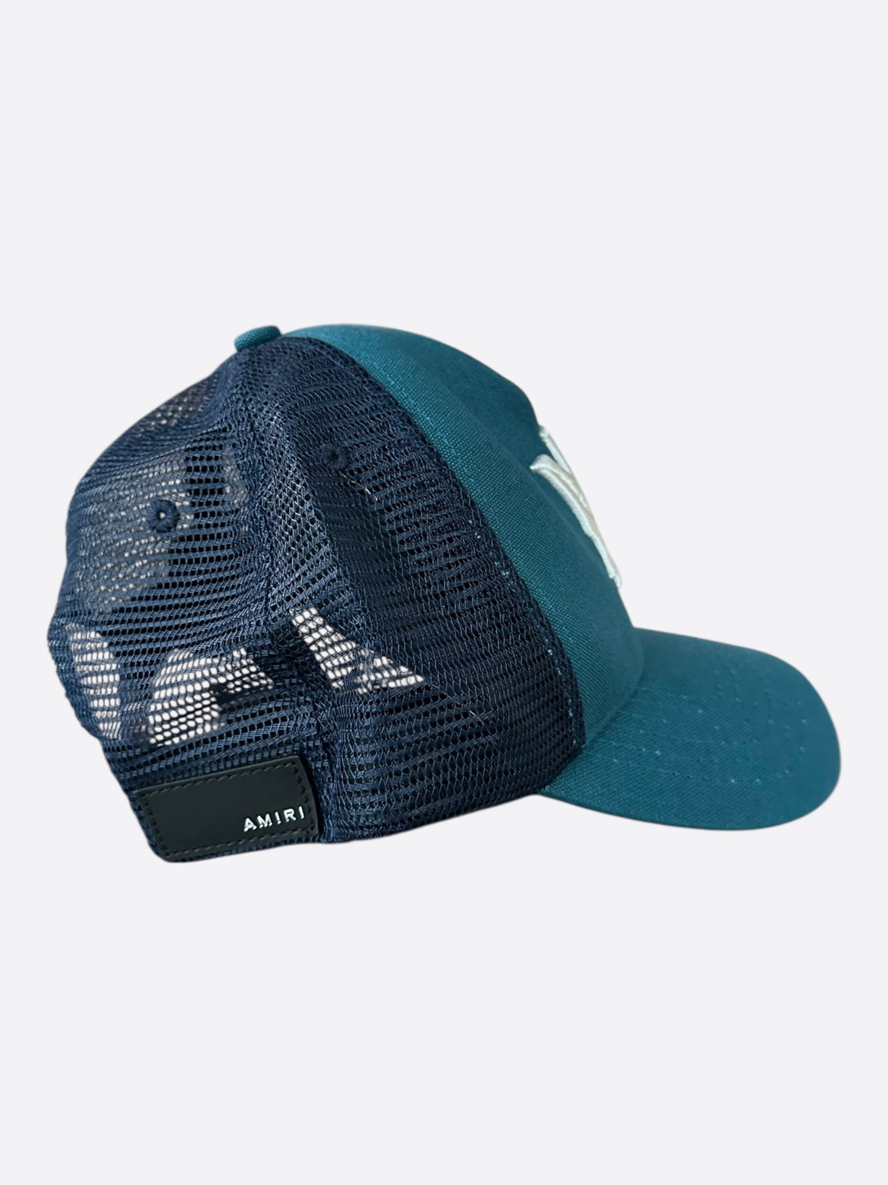 Amiri Amiri Blue & White MA Logo Trucker Hat Size ONE SIZE - 2 Thumbnail