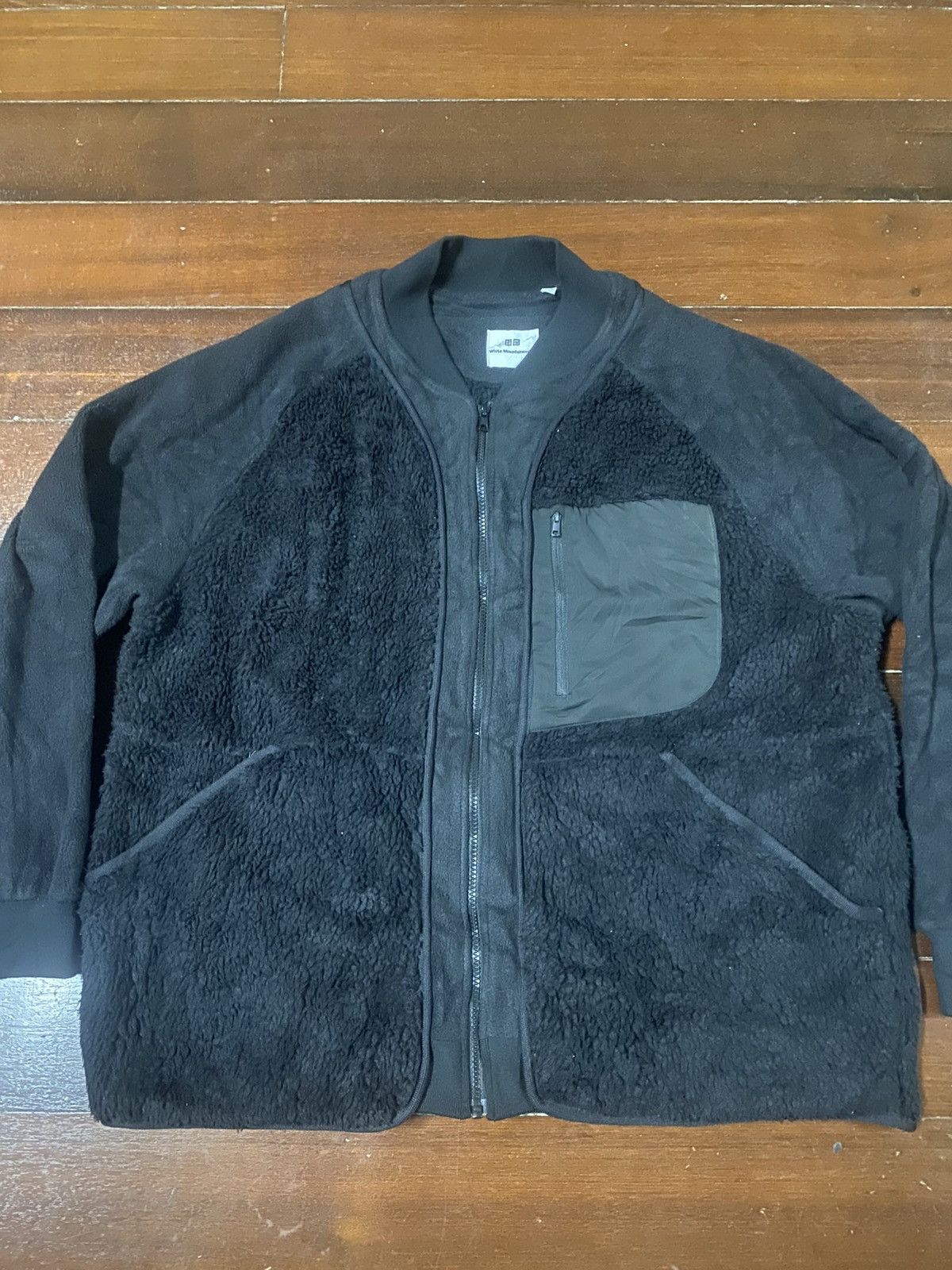 Uniqlo × White Mountaineering UNIQLO WHITE MOUNTAINEERING XL SIZE BLACK PILE FLEECE JACKET Size US XL / EU 56 / 4 - 5 Thumbnail
