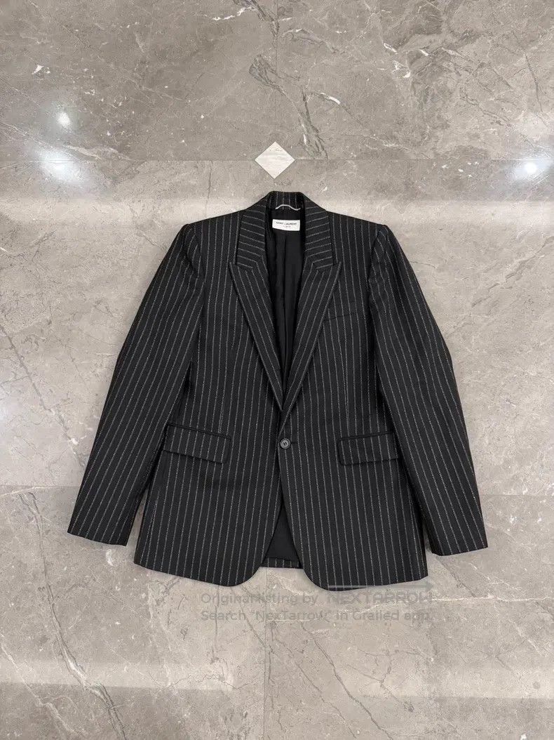 Saint Laurent Paris Saint Laurent Paris Silver Thread Embroidered Suit Size US S / EU 44-46 / 1 - 1 Thumbnail