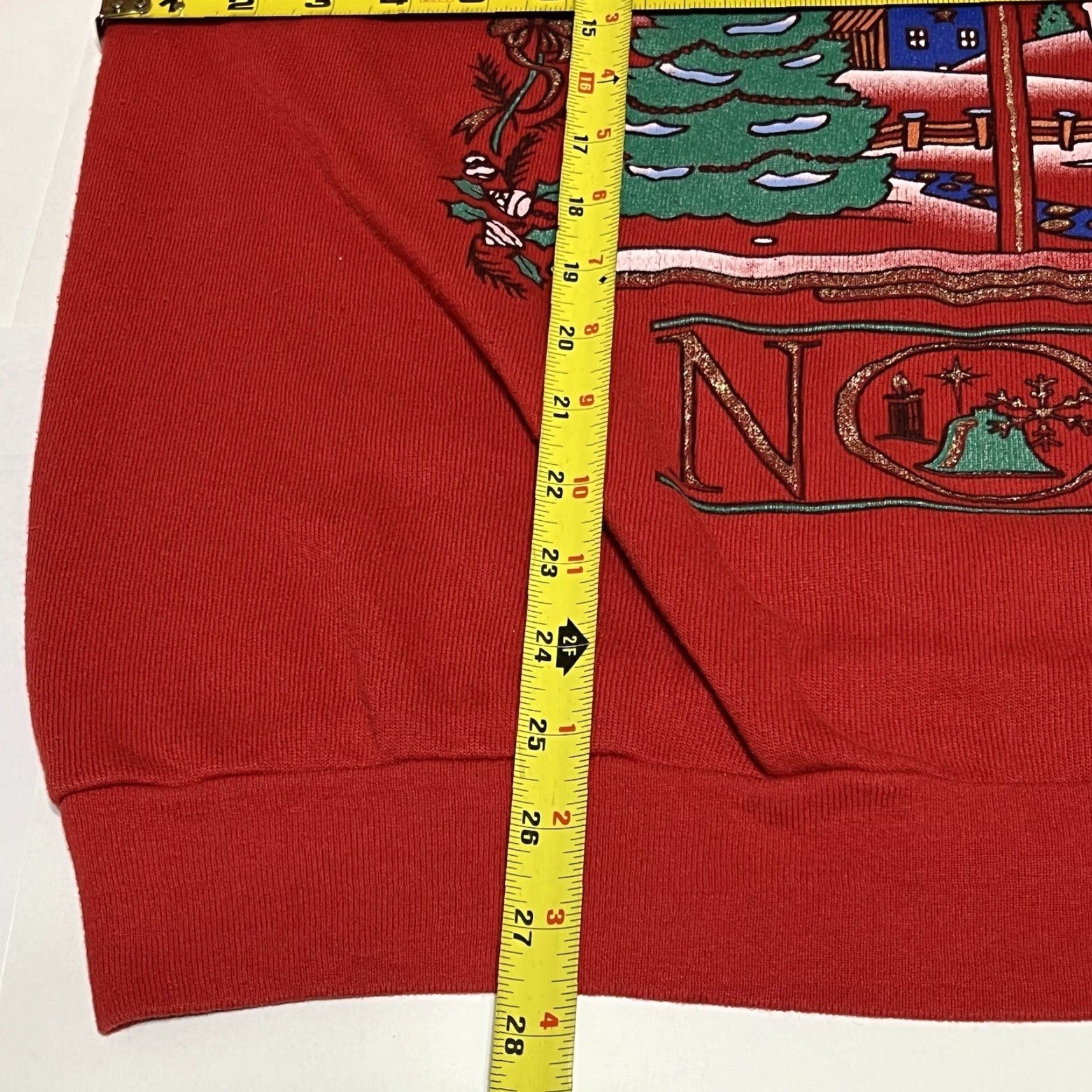 Vintage VINTAGE Holiday Time Sweatshirt Womens L Red Christmas Santa Scene 1990s Noel Graphic Xmas Womens Size L / US 10 / IT 46 - 5 Thumbnail