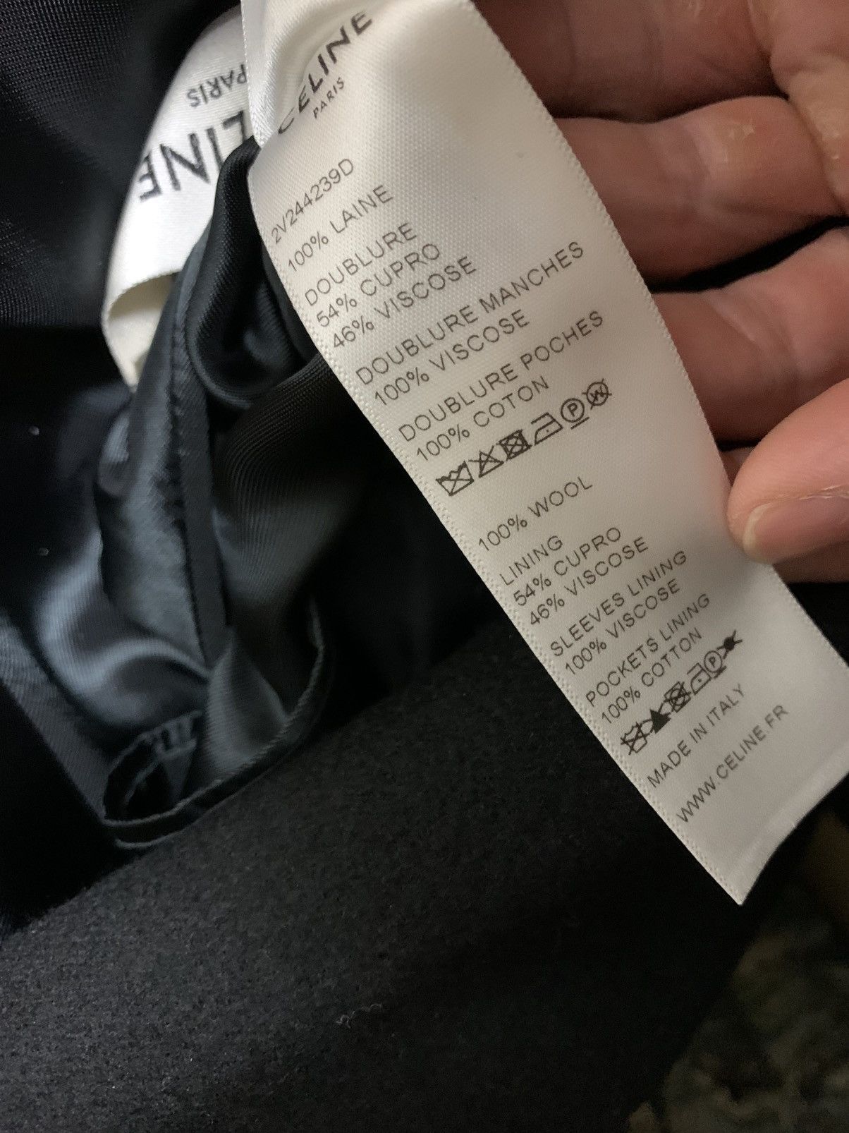 Celine × Hedi Slimane 19SS Double Breasted Flannel Gold Button Caban Jacket Sz52 Size 52S - 11 Thumbnail