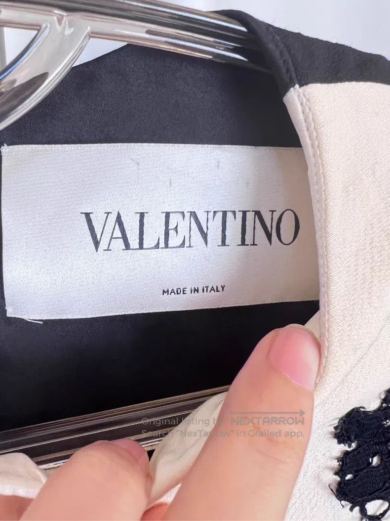 Valentino Valentino Lace wool dress in black and white patchwork Size M / US 6-8 / IT 42-44 - 3 Thumbnail