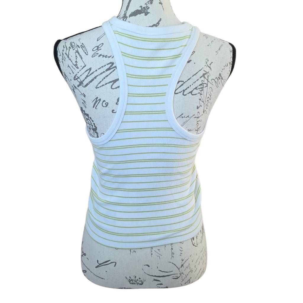 Abercrombie & Fitch Abercrombie & Fitch Women's Size Medium White Green Striped Size M / US 6-8 / IT 42-44 - 3 Thumbnail