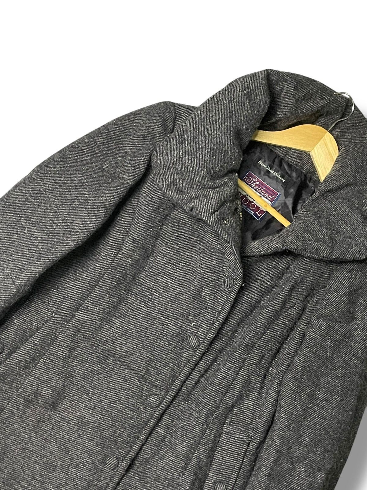 Japanese Brand × Vintage Green Label Relaxing Shetland Wool Long Coat (86) Size US XXS / EU 40 - 5 Thumbnail