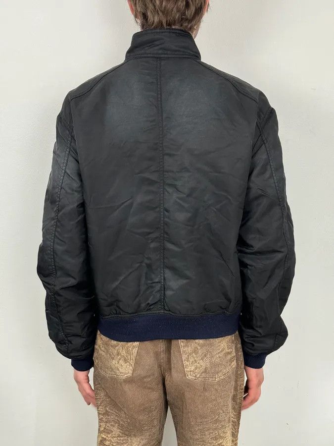 Armani 2000s Armani Faded Black Nylon Zip Multi-Pocket Bomber Jacket Size US L / EU 52-54 / 3 - 3 Thumbnail