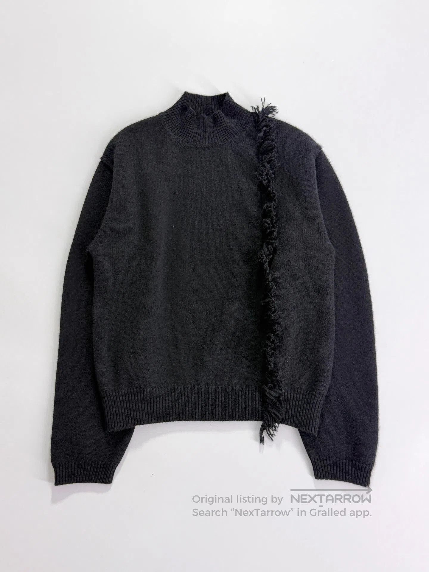 Y's black knitted high collar with tassel. Size L / US 10 / IT 46 - 3 Thumbnail
