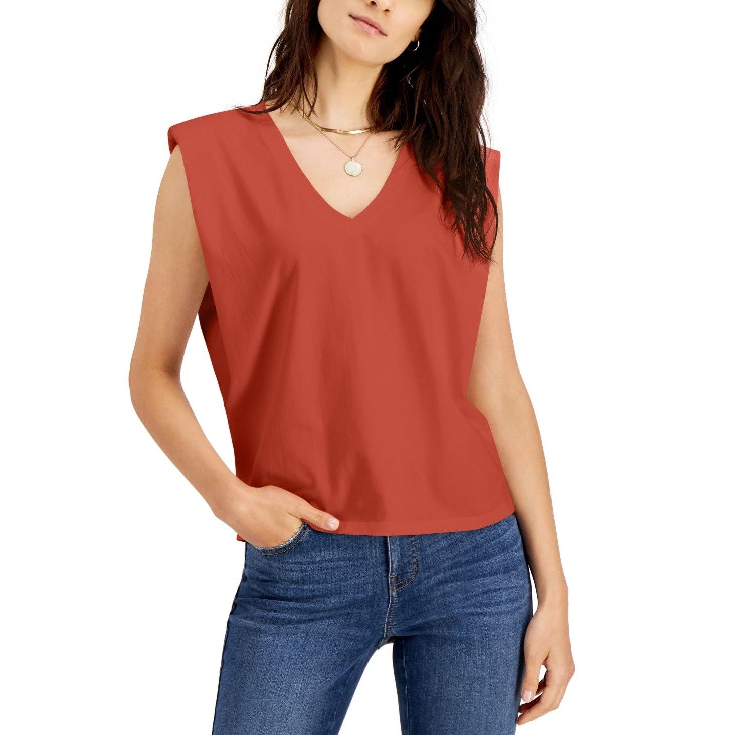 Other Inc International Concepts Strong-Shoulder V-Neck T-Shirt, S Size XL / US 12-14 / IT 48-50 - 1 Thumbnail