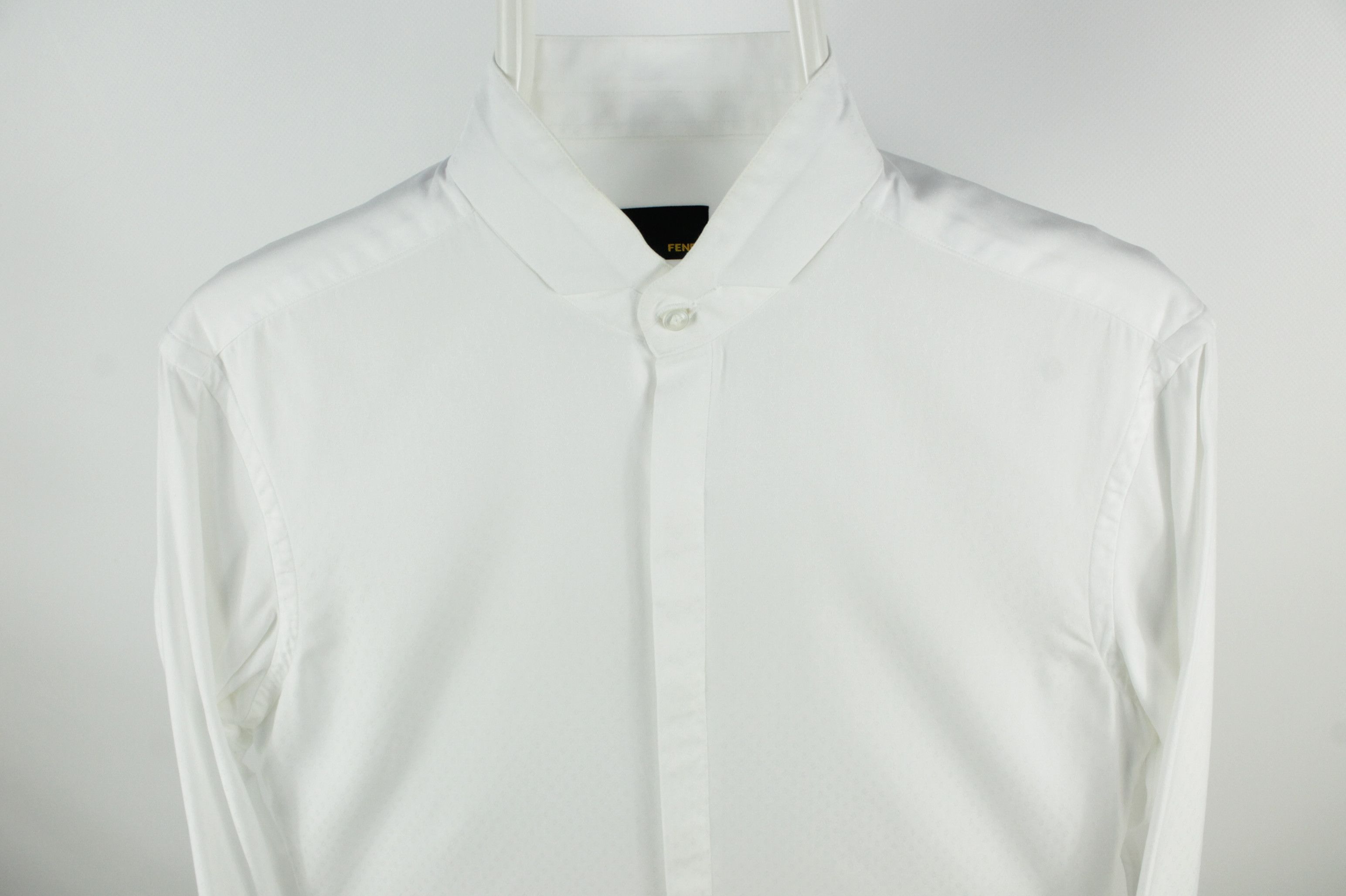 Fendi Fendi White Cotton Slim Fit Cufflinks Dress Formal Shirt Size US M / EU 48-50 / 2 - 2 Thumbnail
