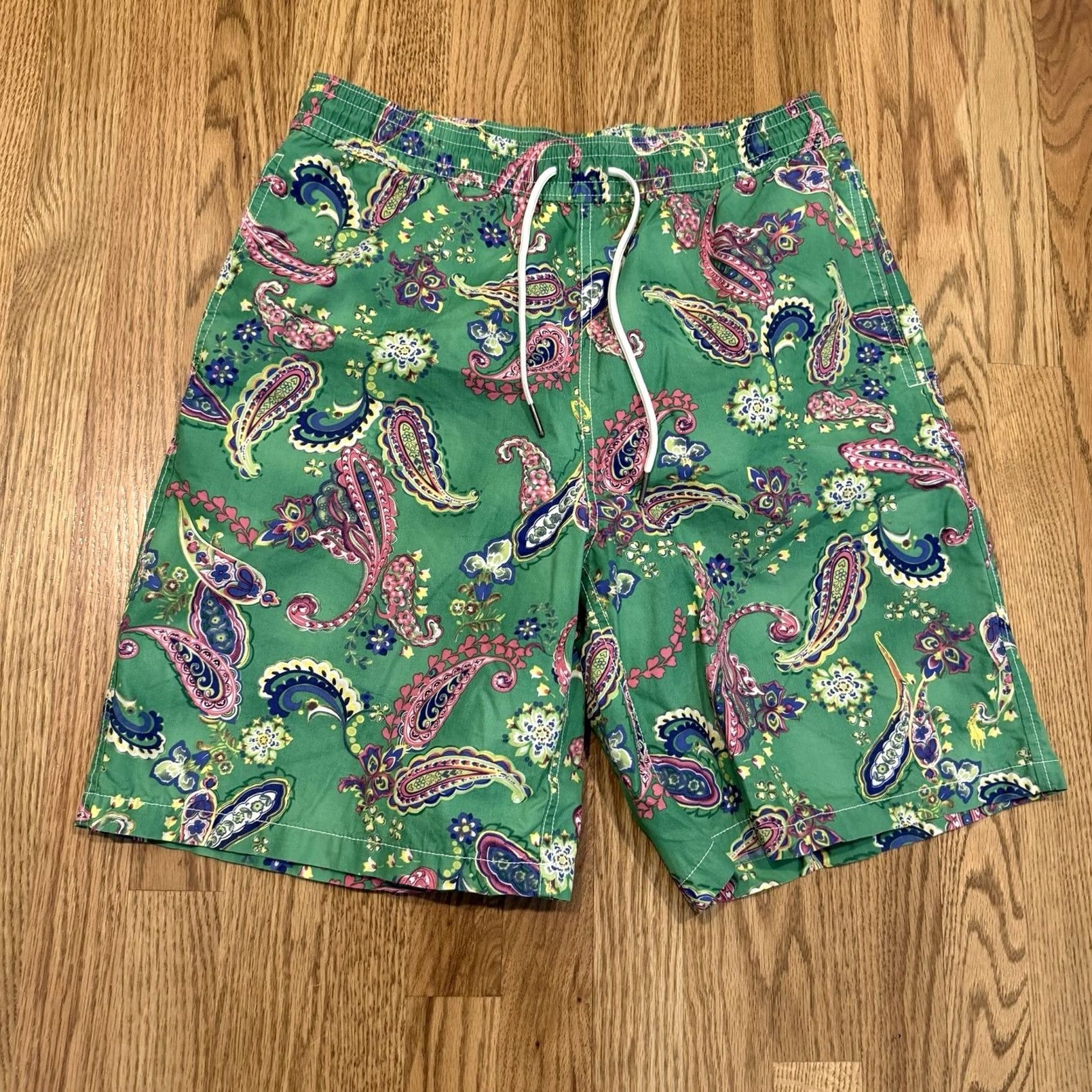 Polo Ralph Lauren Polo Ralph Lauren Shorts Men’s Medium Paisley Green Swim Trunks Board Drawstring Mens Beach Hawaiian Tropical 90s (if applicable) Size US M / EU 48-50 / 2 - 2 Thumbnail