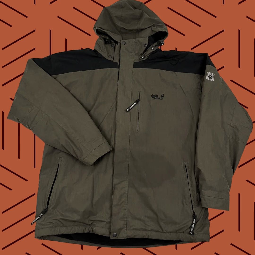 Jack Wolfskin Jack Wolfskin Jacket Mens 2XL Brown Hooded Full Zip Hiking Winter Fleece Lined Size US XXL / EU 58 / 5 - 1 Thumbnail