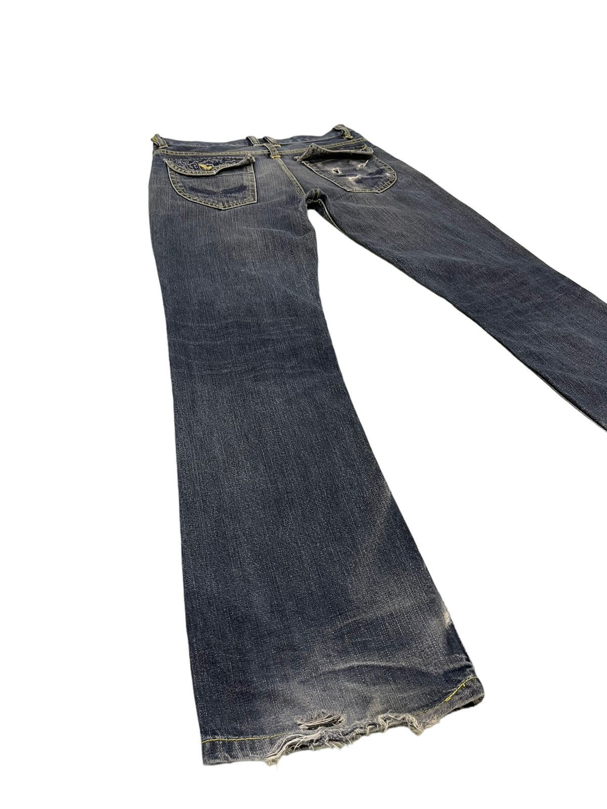 Japanese Brand Flare Jeans Nylaus Distress Low Rise Boot Cut 6🟦3 Size US 32 / EU 48 - 12 Thumbnail