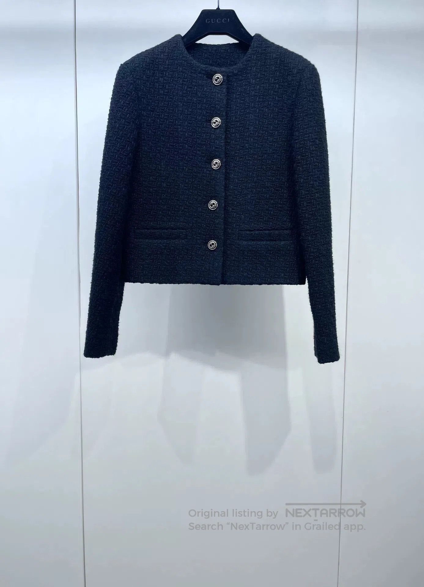 Gucci Gucci Black Woven Tweed Coat. Size S / US 4 / IT 40 - 1 Thumbnail