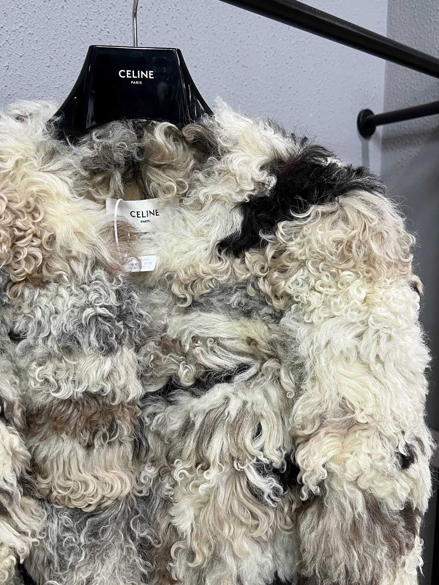 Celine Celine Cow Print Patchwork Crew Neck Fur Coat Size US M / EU 48-50 / 2 - 3 Thumbnail