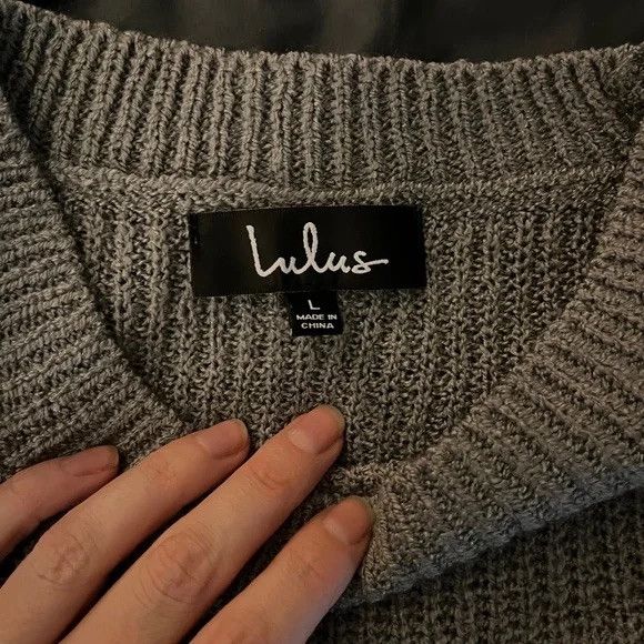 Lulus Lulu's Alyssa Grey Knit Sweater Size L Size L / US 10 / IT 46 - 6 Thumbnail