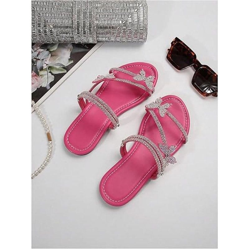 Other Floerns Women's 8.5 Hot Pink Rhinestone Butterfly Sandals Size US 8.5 / IT 38.5 - 3 Thumbnail