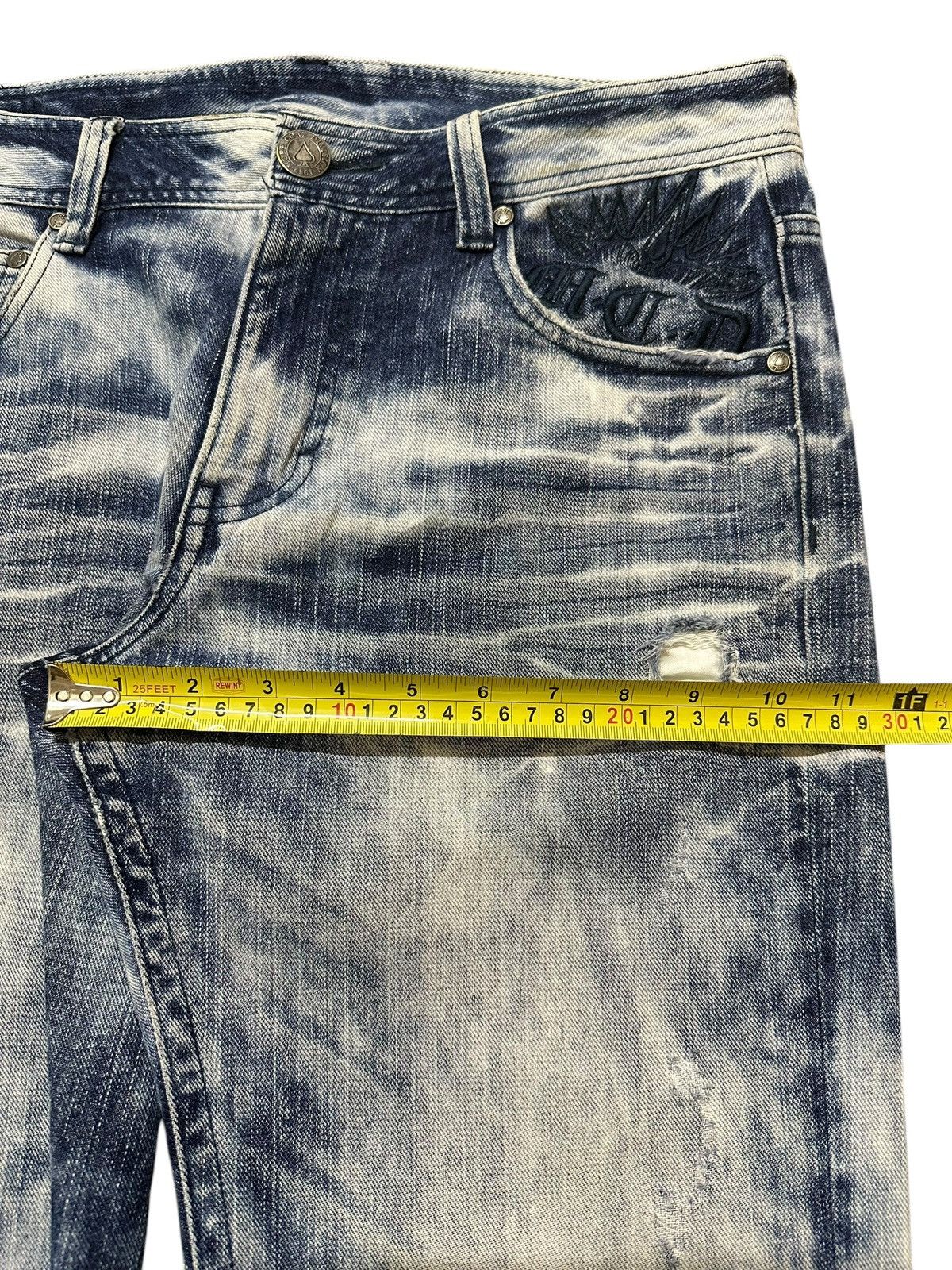 If Six Was Nine Vintage Japanese Brand Acid Wash Style Distress Style Jeans Size US 34 / EU 50 - 16 Thumbnail