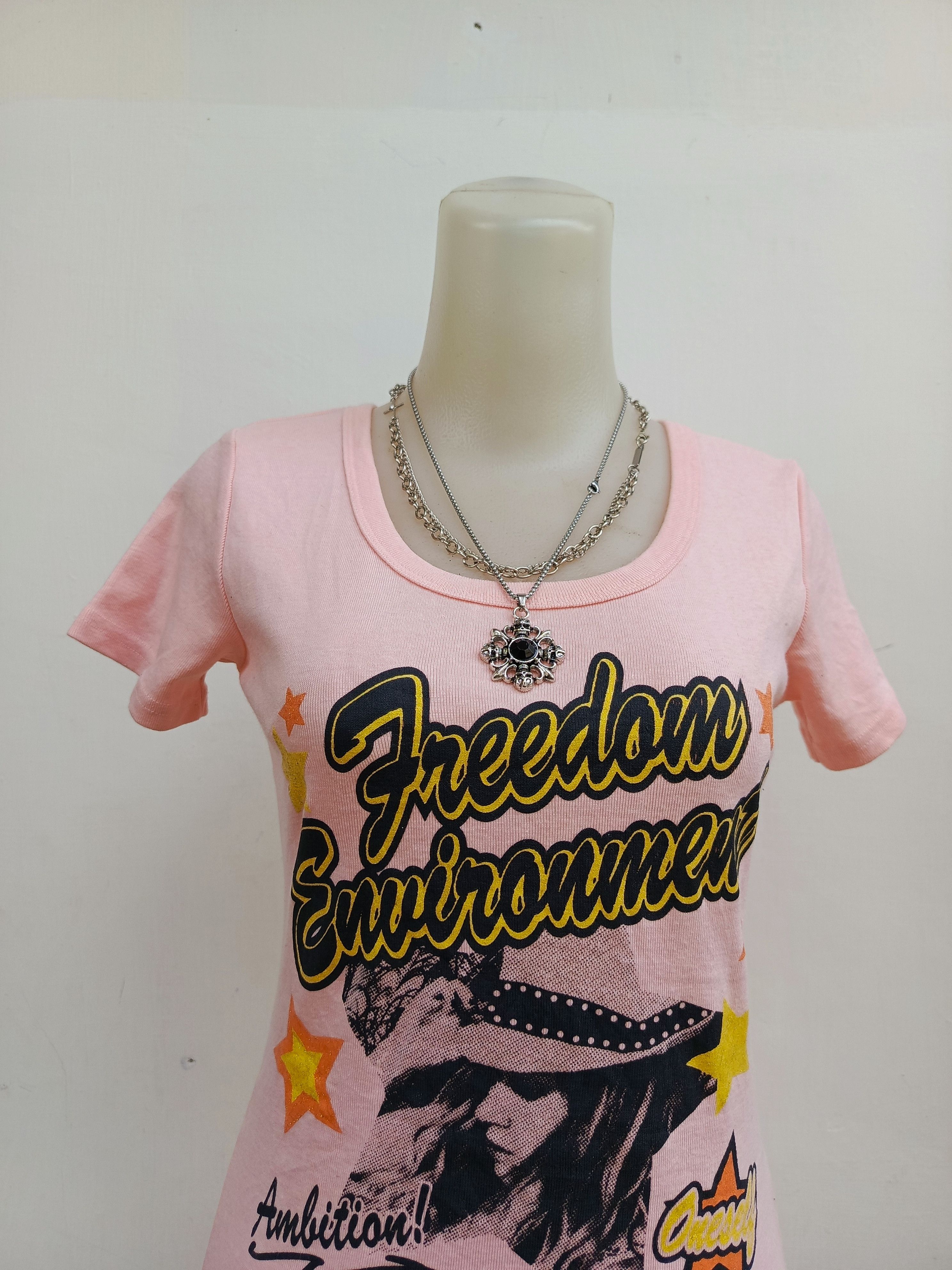 Hysteric Glamour Pink Cat Freedom Environment Graphic T-shirt Dress Size M / US 6-8 / IT 42-44 - 2 Thumbnail