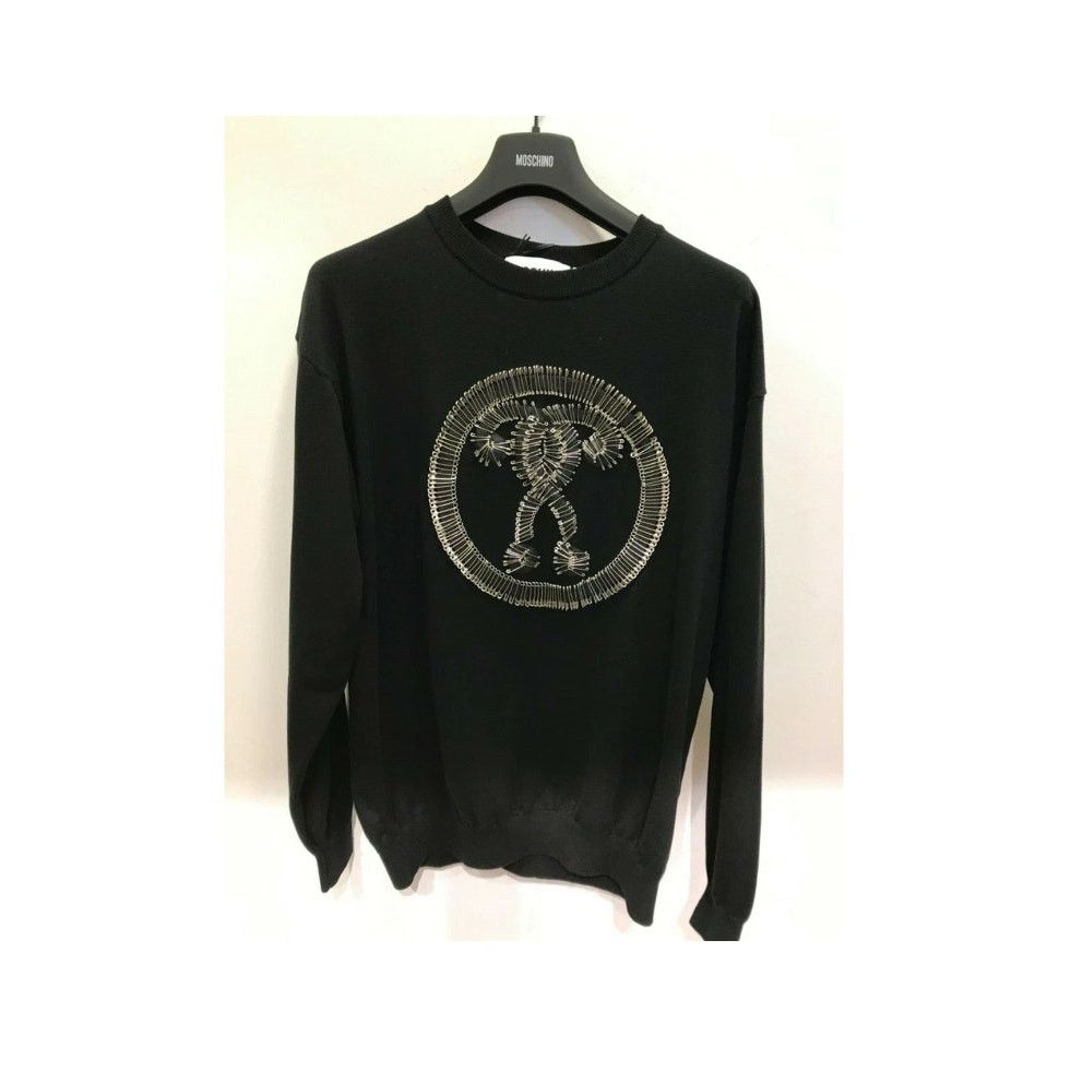 Moschino SS18 MOSCHINO COUTURE Jeremy Scott Logo Black Cotton Sweater Size XXS / US 00 / IT 34 - 4 Thumbnail
