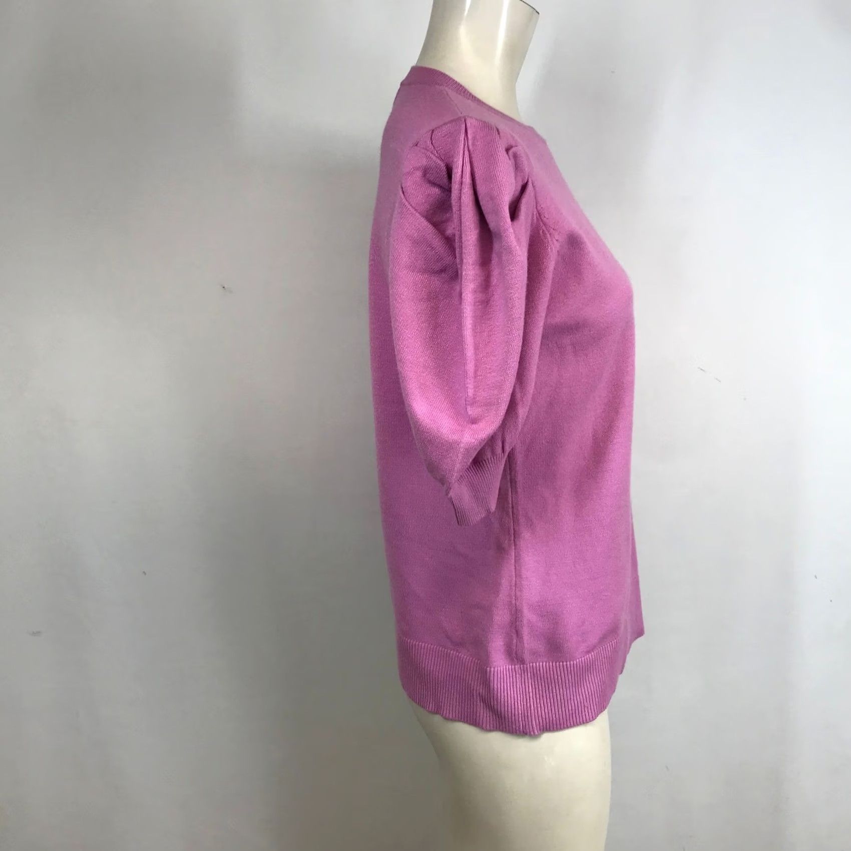 Vintage Zenana Pink Knit Sweater Top Puff Sleeve Crew Neck L Woman/XXL? Size L / US 10 / IT 46 - 4 Thumbnail