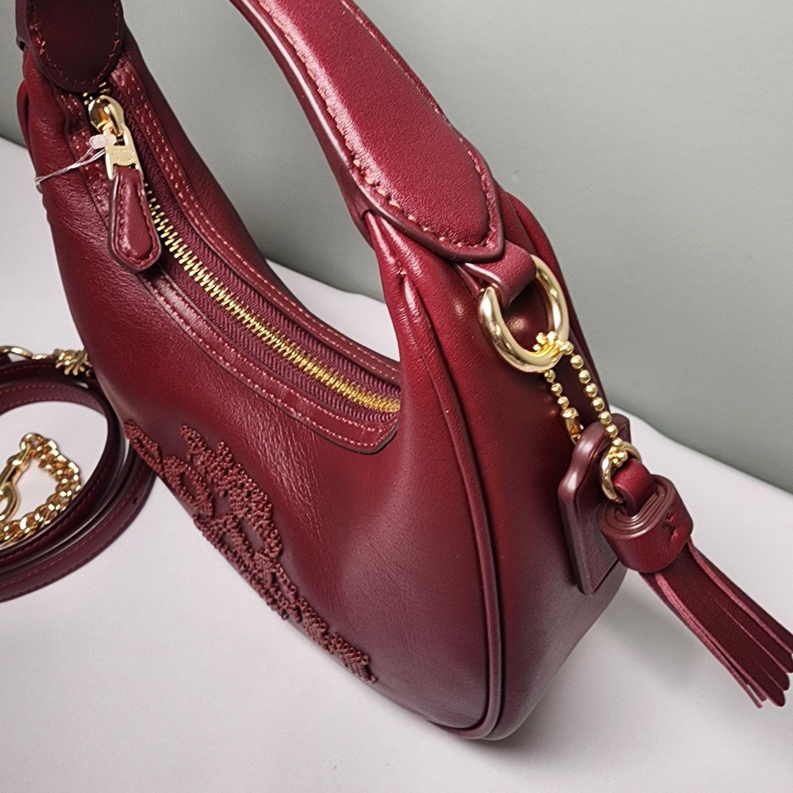 Coach Coach CCE60 Carmen Mini Crossbody Beaded Graphic DARK WINE Size ONE SIZE - 5 Thumbnail