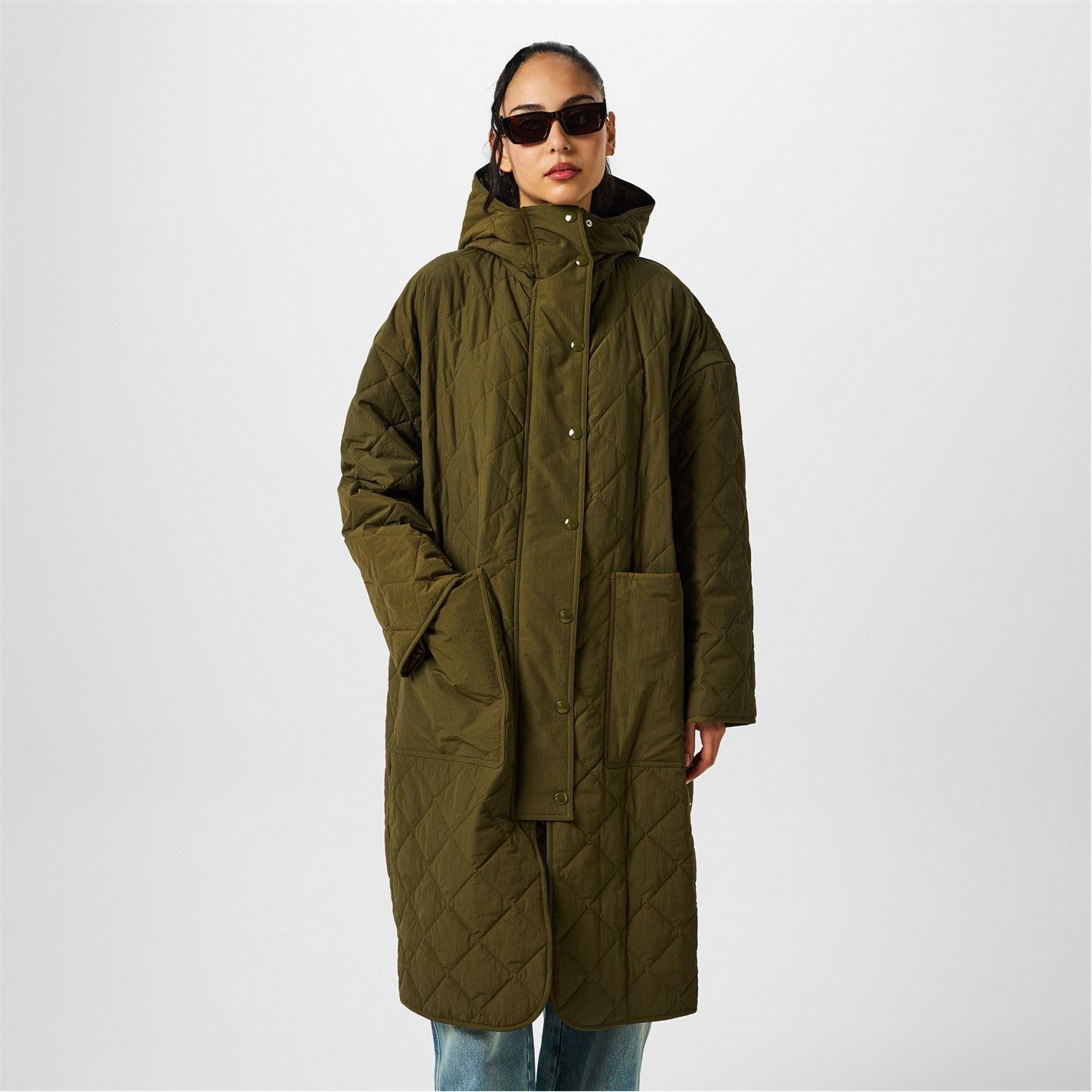 Palm Angels o1g2r1mq0325 Quilted Parka Jacket in Military Green Size M / US 6-8 / IT 42-44 - 6 Thumbnail