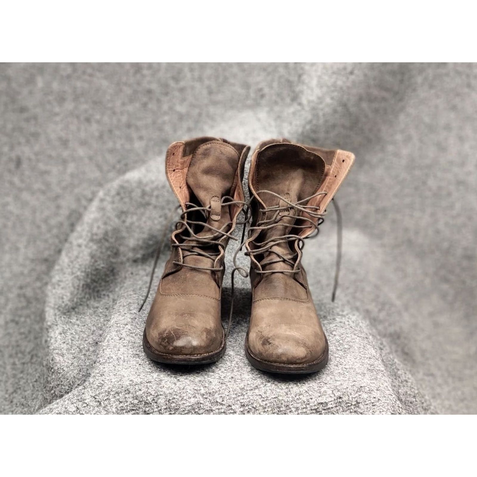 Pantanetti Pantanetti Design Brown Faded Leather Lace Up Womens Ankle Boots Size 32" / US 10 / IT 46 - 7 Thumbnail