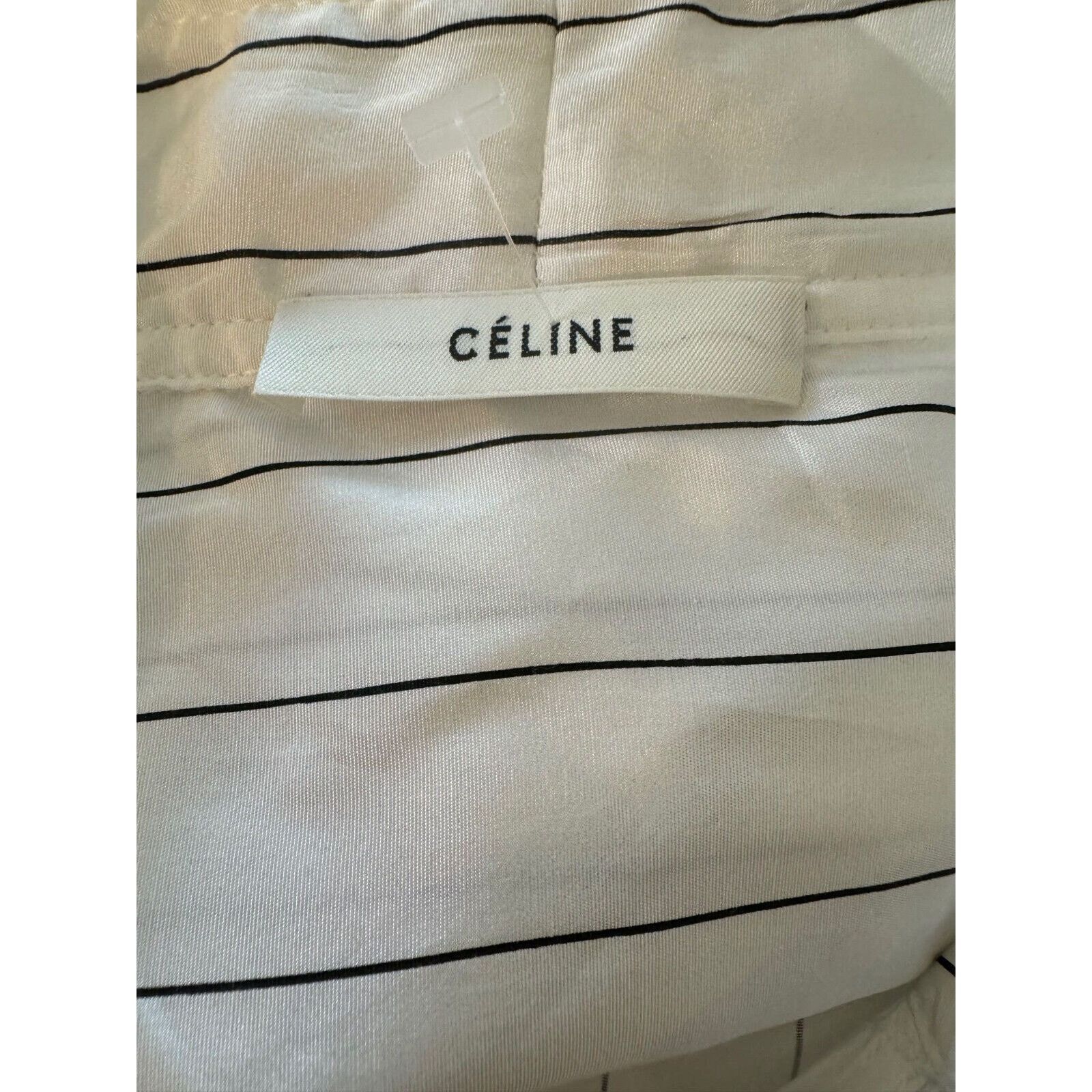 Celine CELINE Striped Lavallière Shirt Dress SZ L Size L / US 10 / IT 46 - 5 Thumbnail