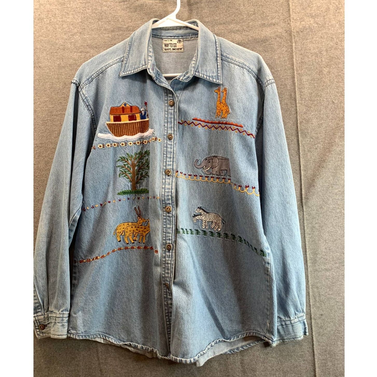 Other Noah's Ark Denim Blouse Womens Extra Large Blue Long-Sleeve Size XL / US 12-14 / IT 48-50 - 1 Thumbnail