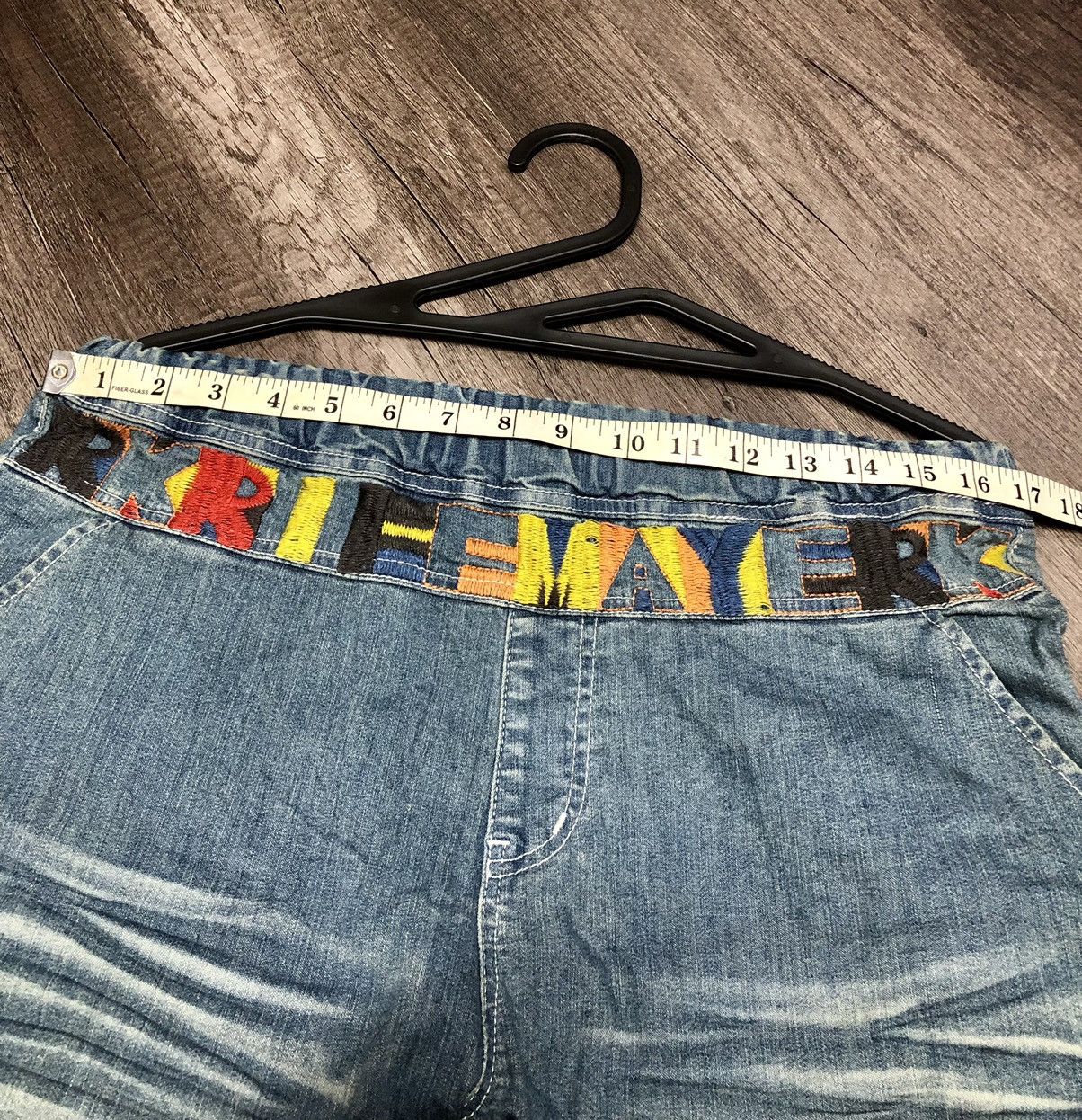Designer Vintage Kriff Mayer Sport Wear Jeans Patchwork Design Size 34" / US 12 / IT 48 - 22 Thumbnail
