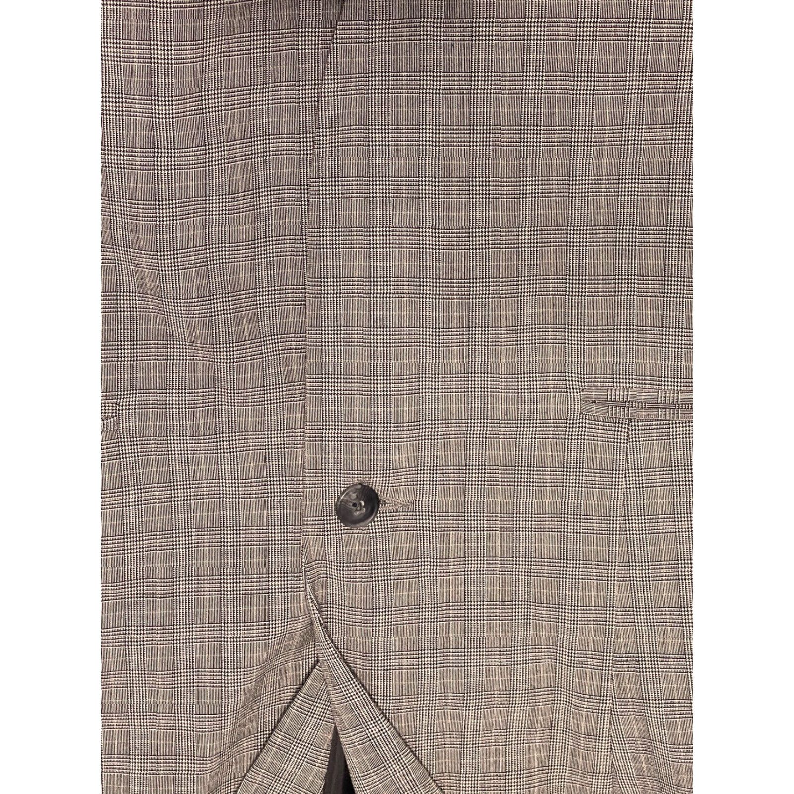 Norma Kamali Norma Kamali Blazer Long Glen Plaid Gray Black Jacket One Button Size 16 Women Fashion Business Blazer Size XXL / US 16-18 / IT 52-54 - 4 Thumbnail