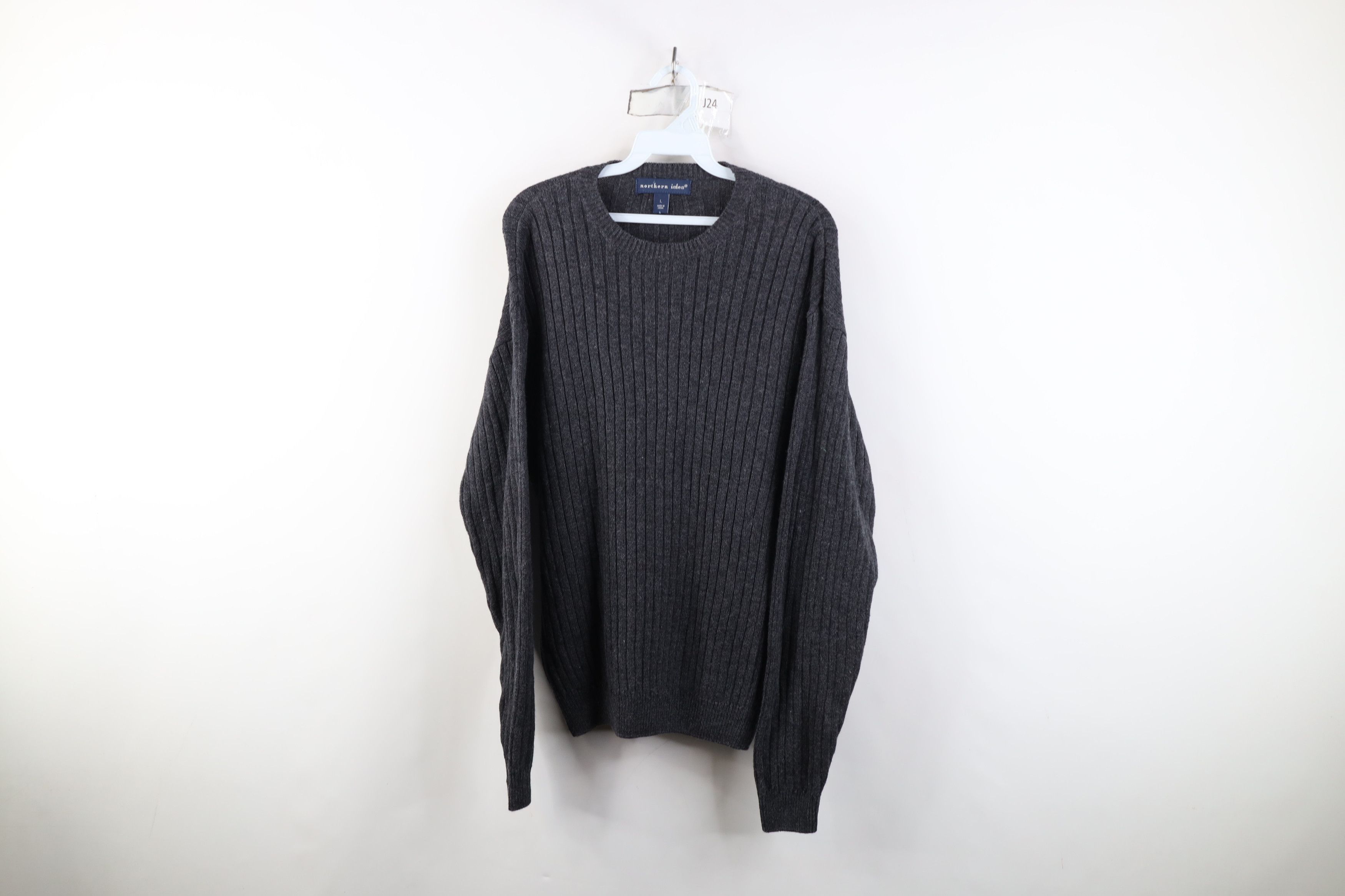 Vintage Vintage 90s Streetwear Blank Ribbed Knit Crewneck Sweater Size US L / EU 52-54 / 3 - 1 Thumbnail