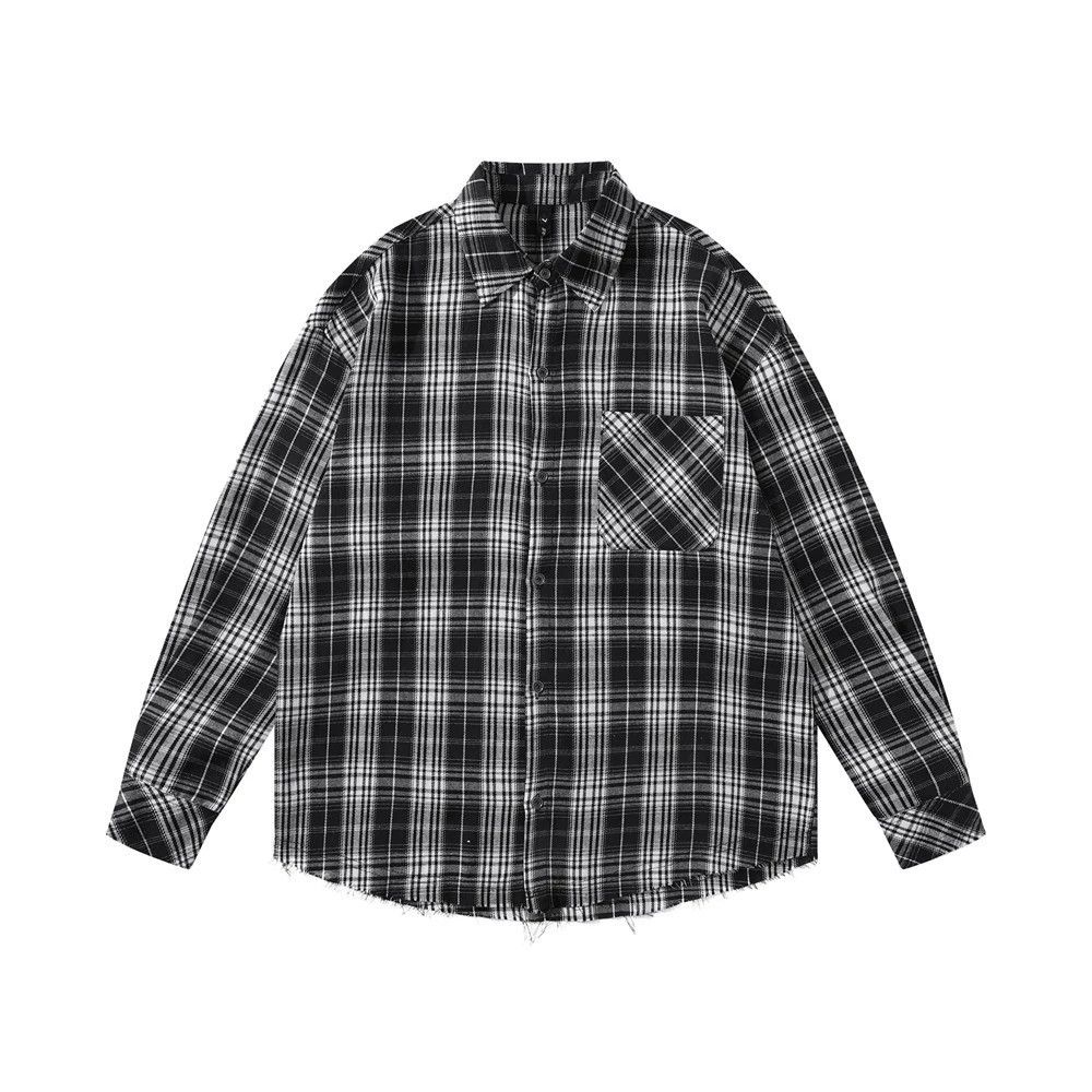 Vintage Men's distressed raw edge loose casual long-sleeved shirt Size US M / EU 48-50 / 2 - 1 Thumbnail