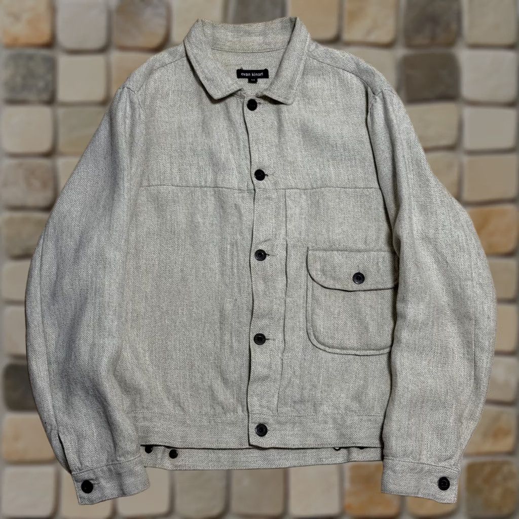 Evan Kinori Evan Kinori Jacket Mens M ecru Early Archive Wool Hemp Rare Size Size US M / EU 48-50 / 2 - 1 Thumbnail